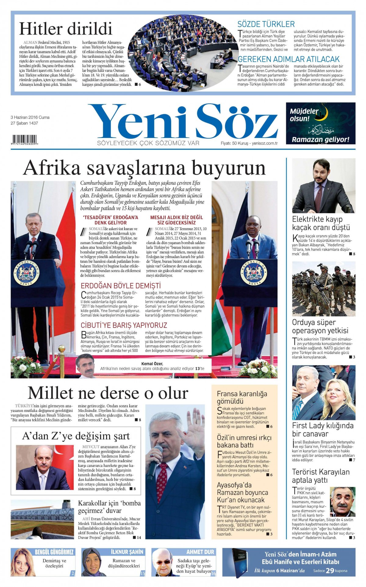 3 Haziran 2016 gazete manşetleri - 15