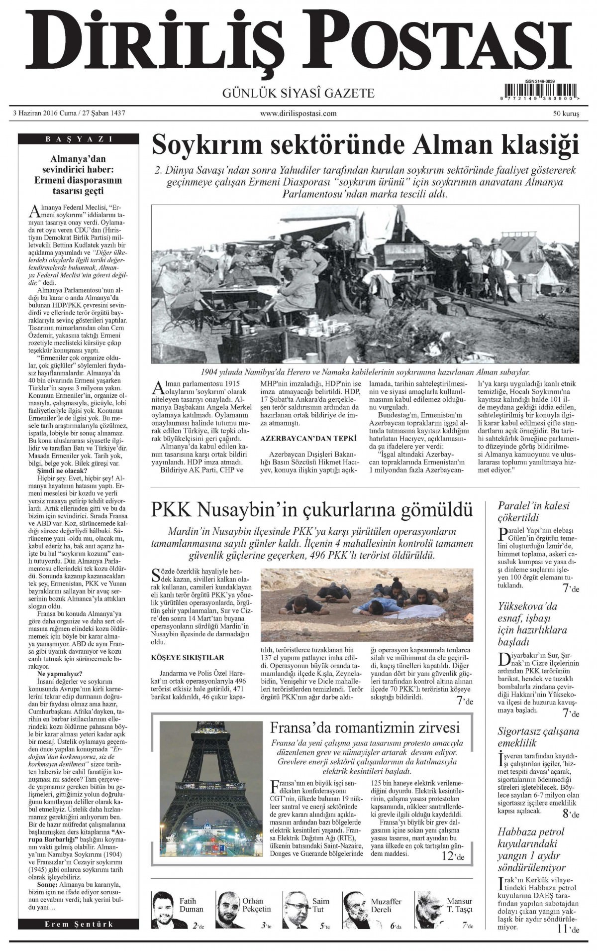 3 Haziran 2016 gazete manşetleri - 21