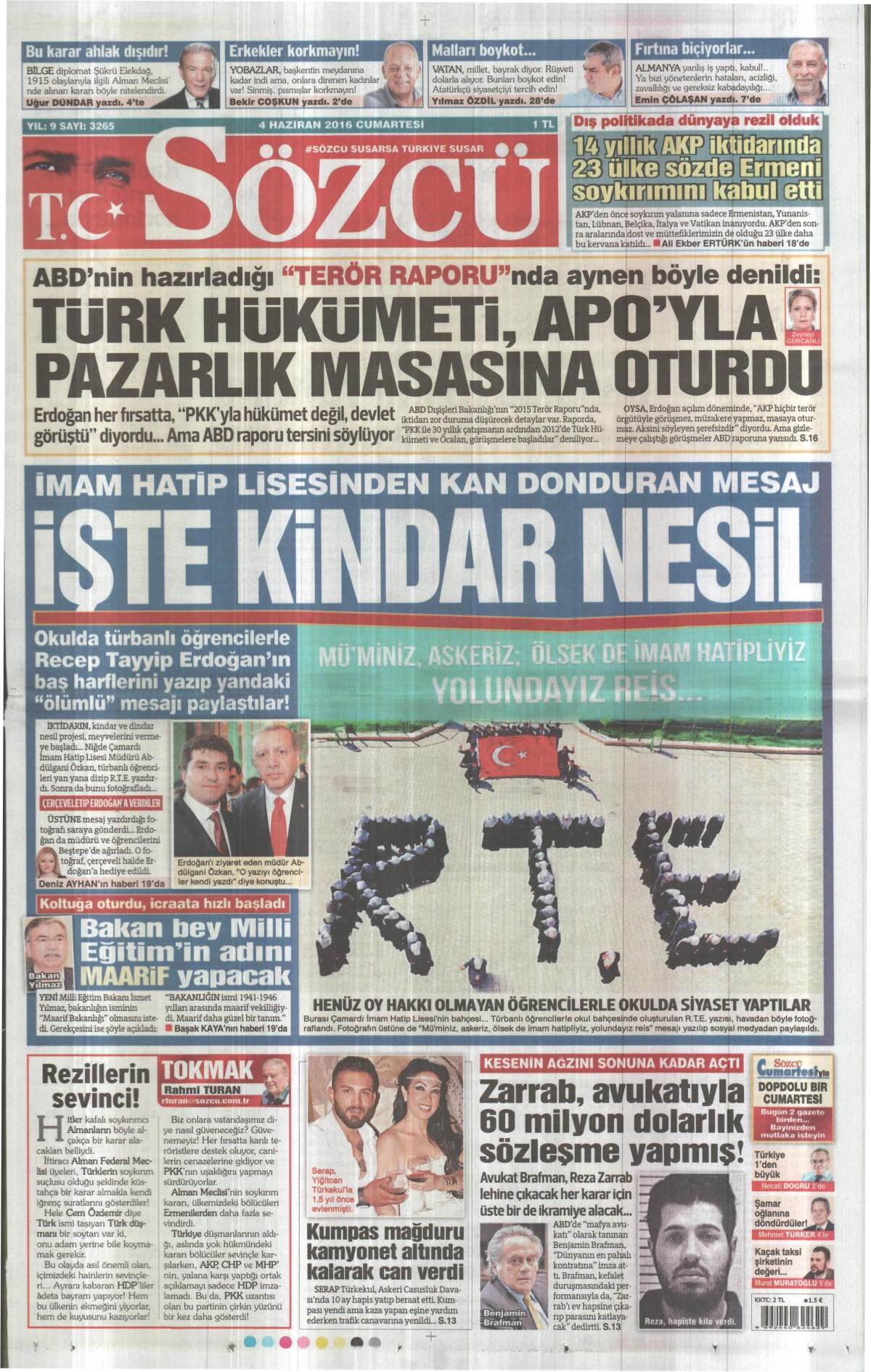 4 Haziran 2016 gazete manşetleri - 25