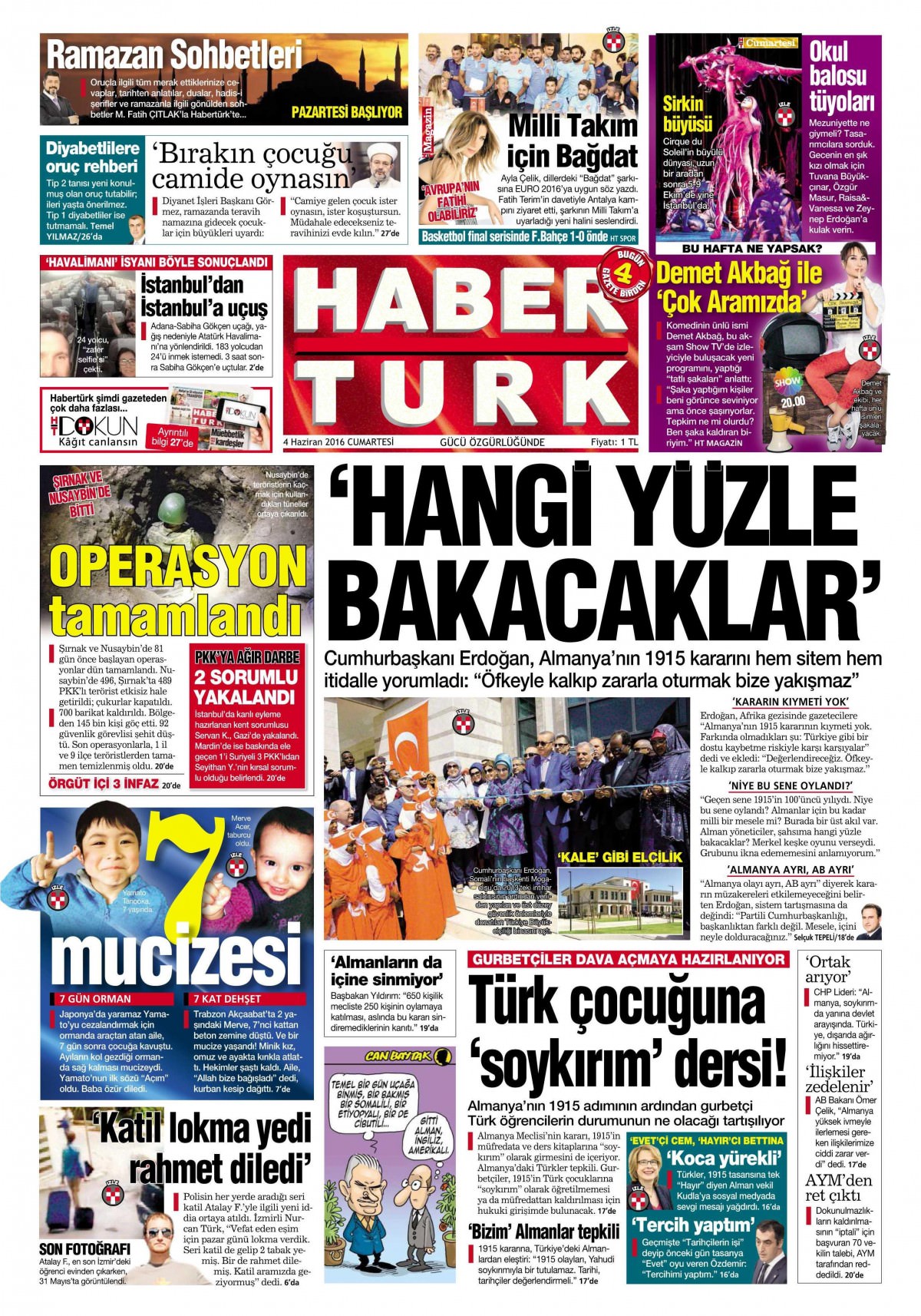 4 Haziran 2016 gazete manşetleri - 2