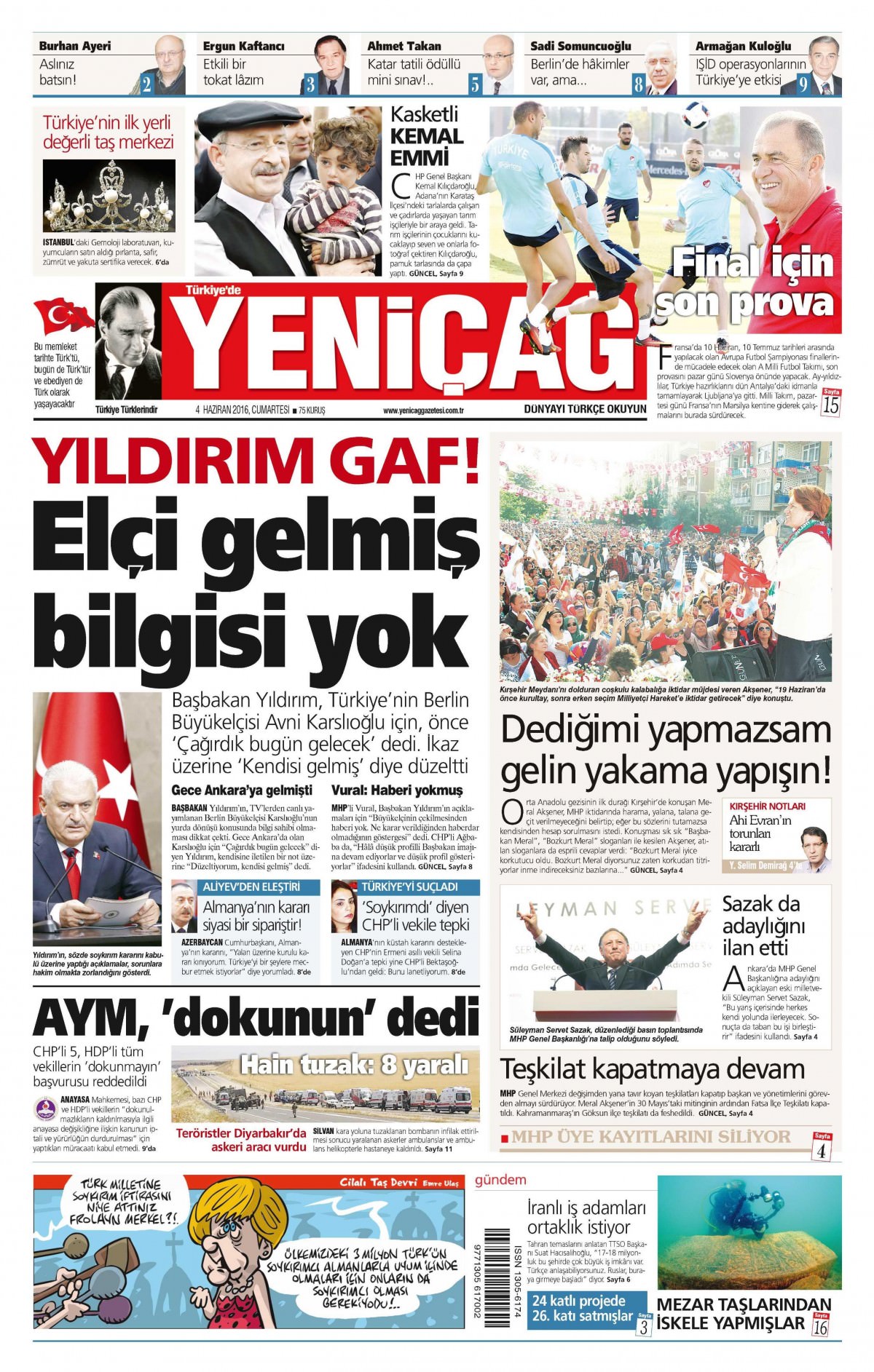 4 Haziran 2016 gazete manşetleri - 13