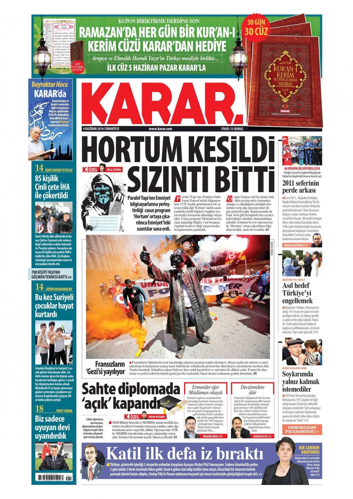 4 Haziran 2016 gazete manşetleri - 4