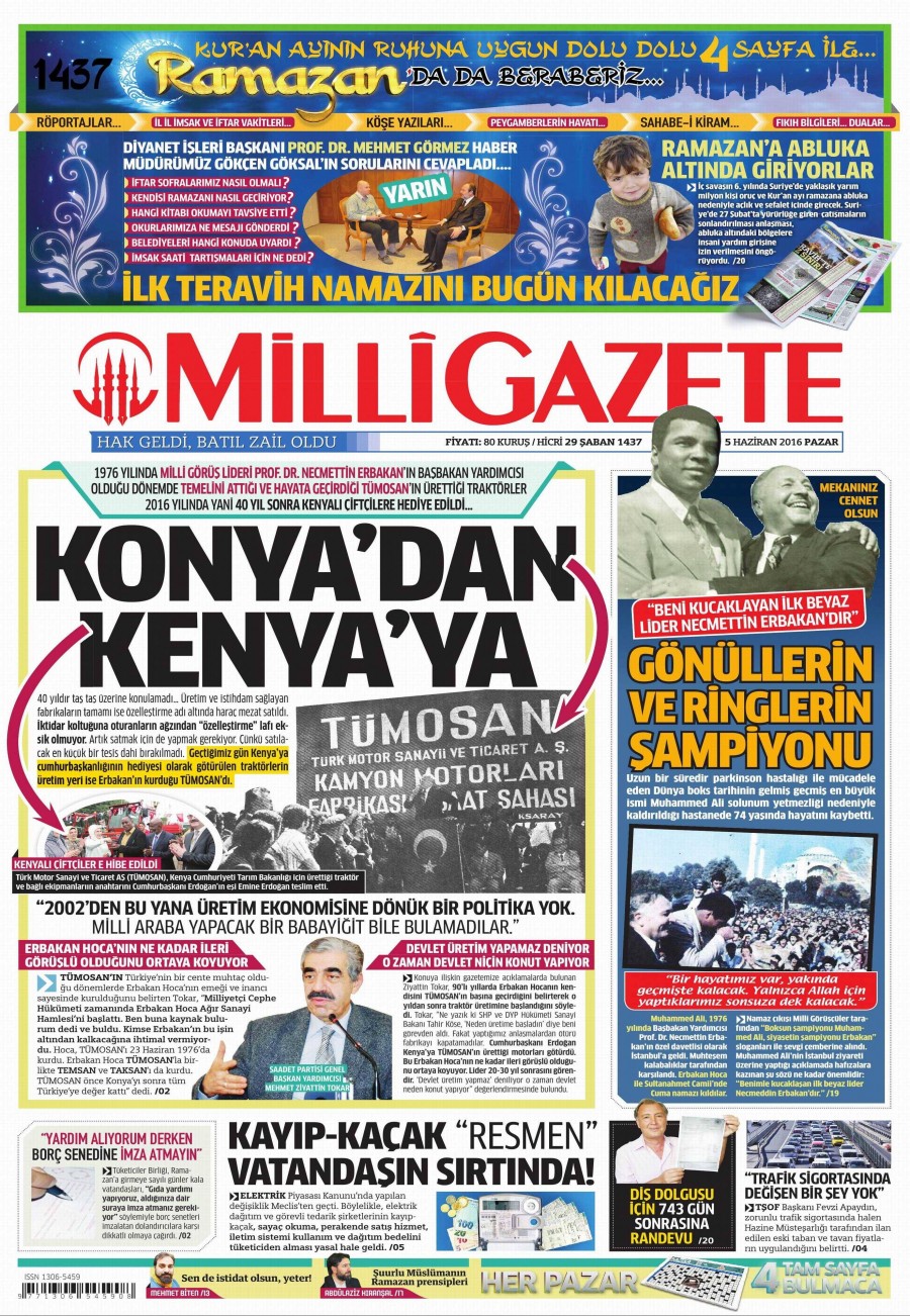 5 Haziran 2016 gazete manşetleri - 764