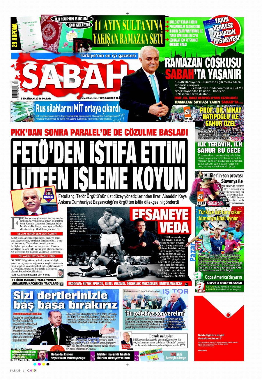 5 Haziran 2016 gazete manşetleri - 607