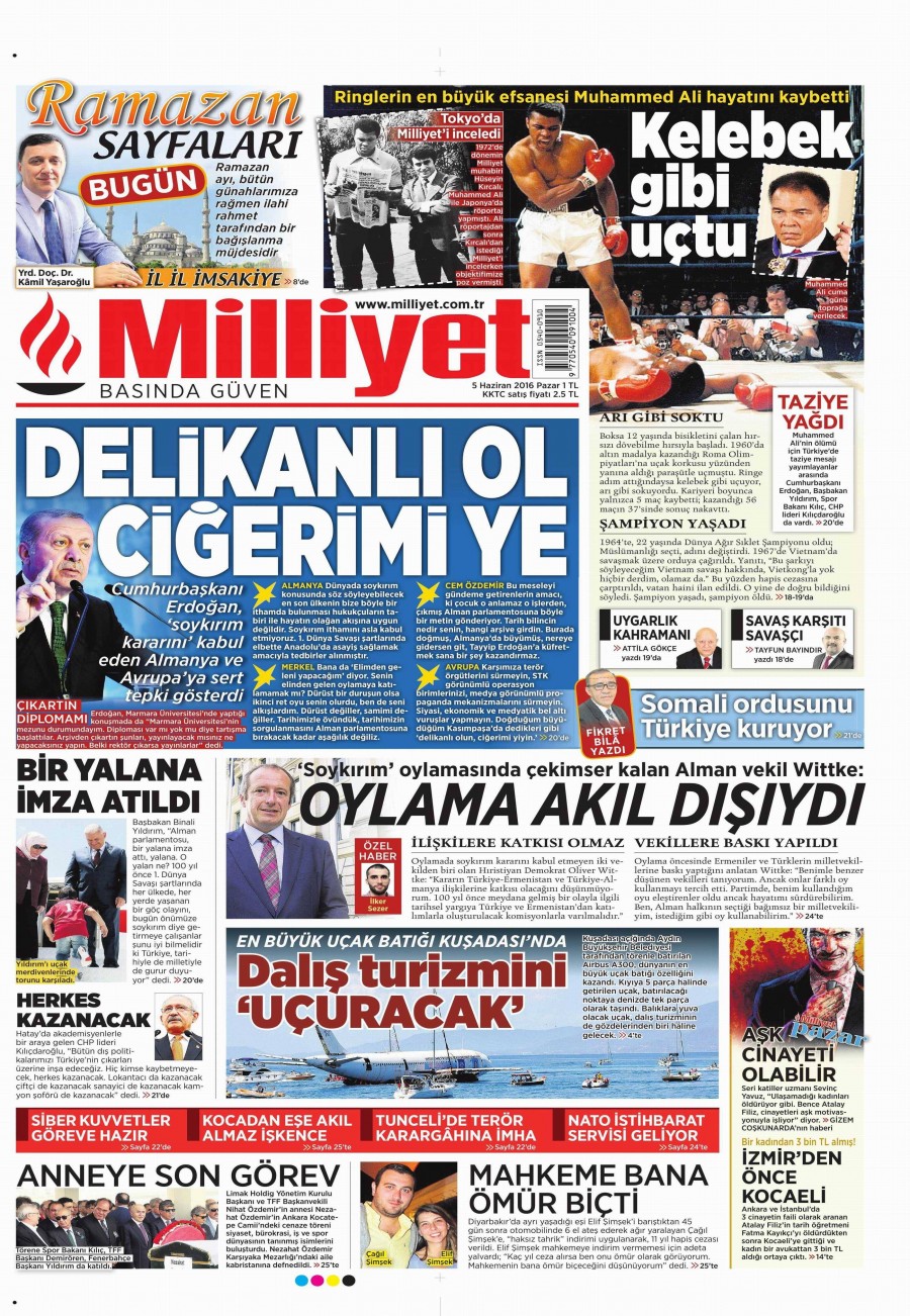 5 Haziran 2016 gazete manşetleri - 545
