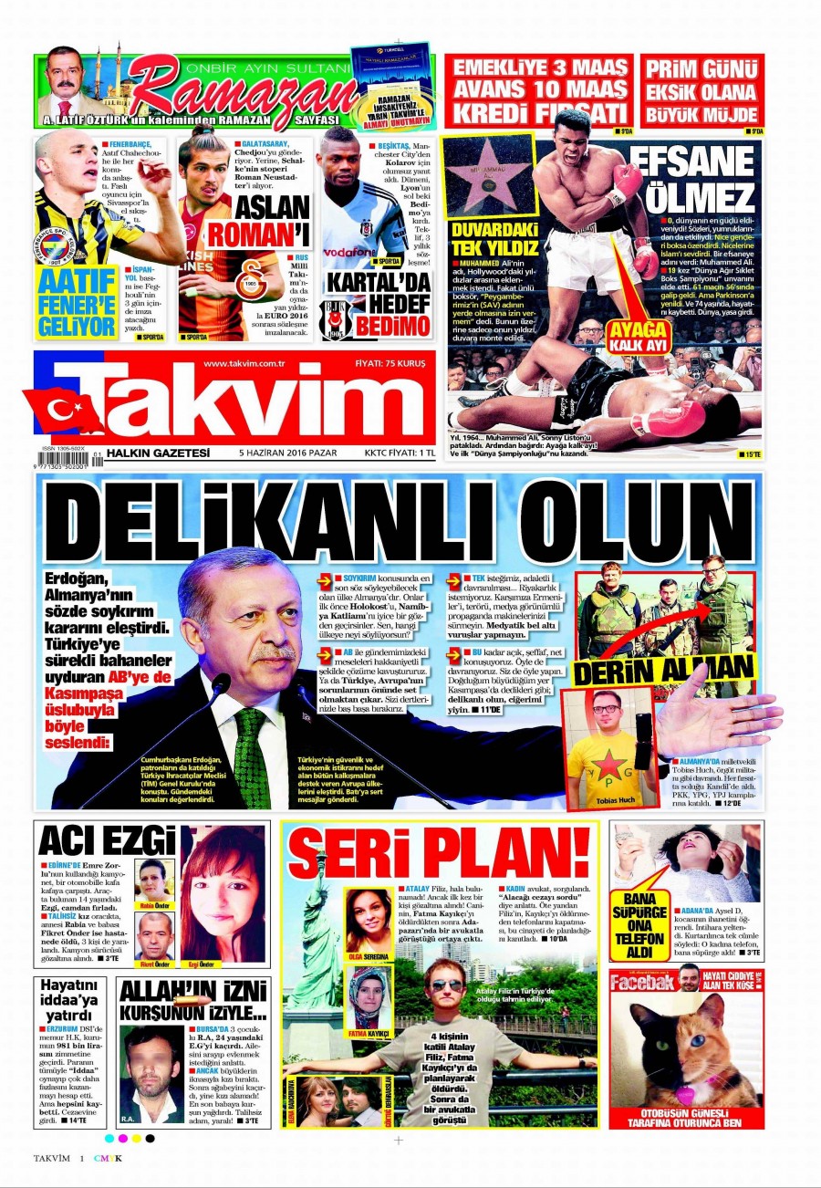 5 Haziran 2016 gazete manşetleri - 566