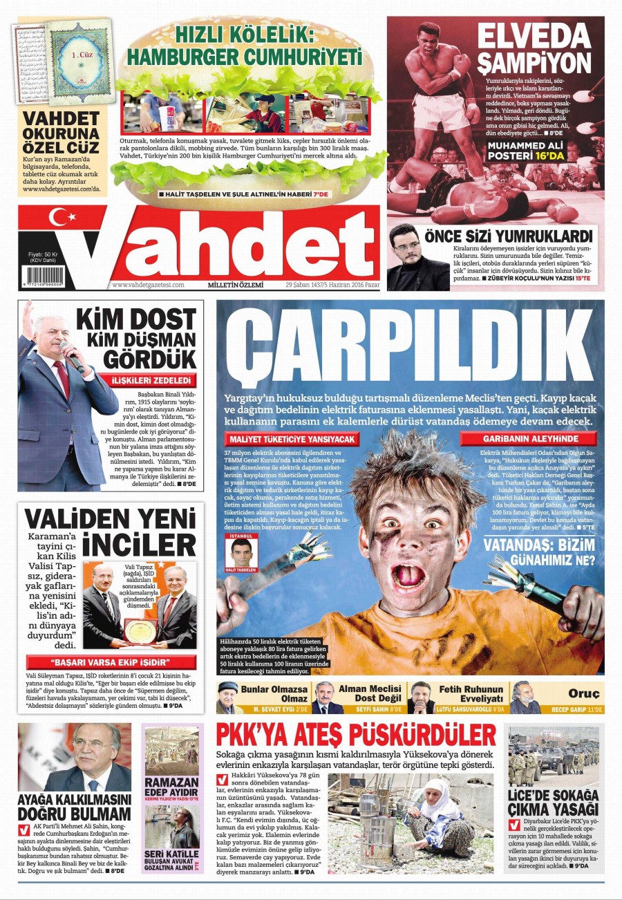 5 Haziran 2016 gazete manşetleri - 731