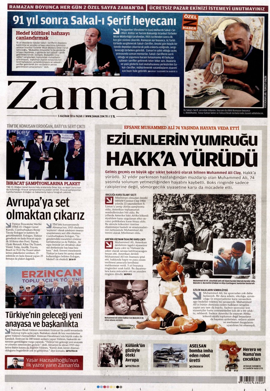 5 Haziran 2016 gazete manşetleri - 724