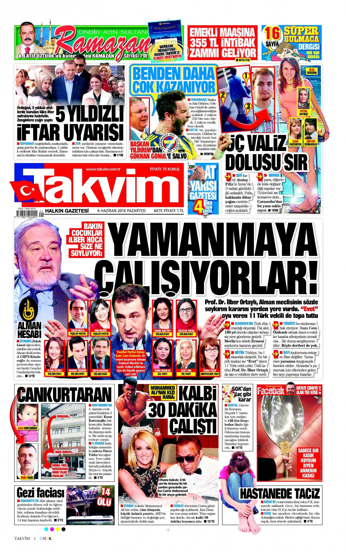 6 Haziran 2016 gazete manşetleri - 17