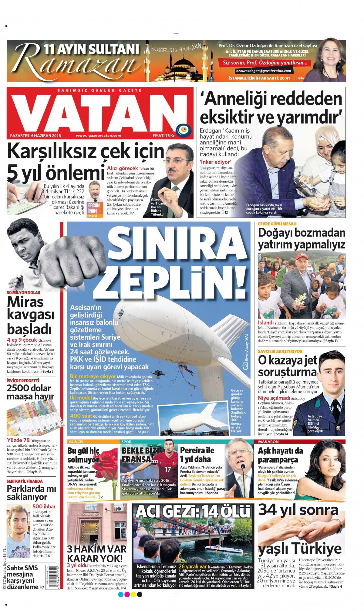 6 Haziran 2016 gazete manşetleri - 21