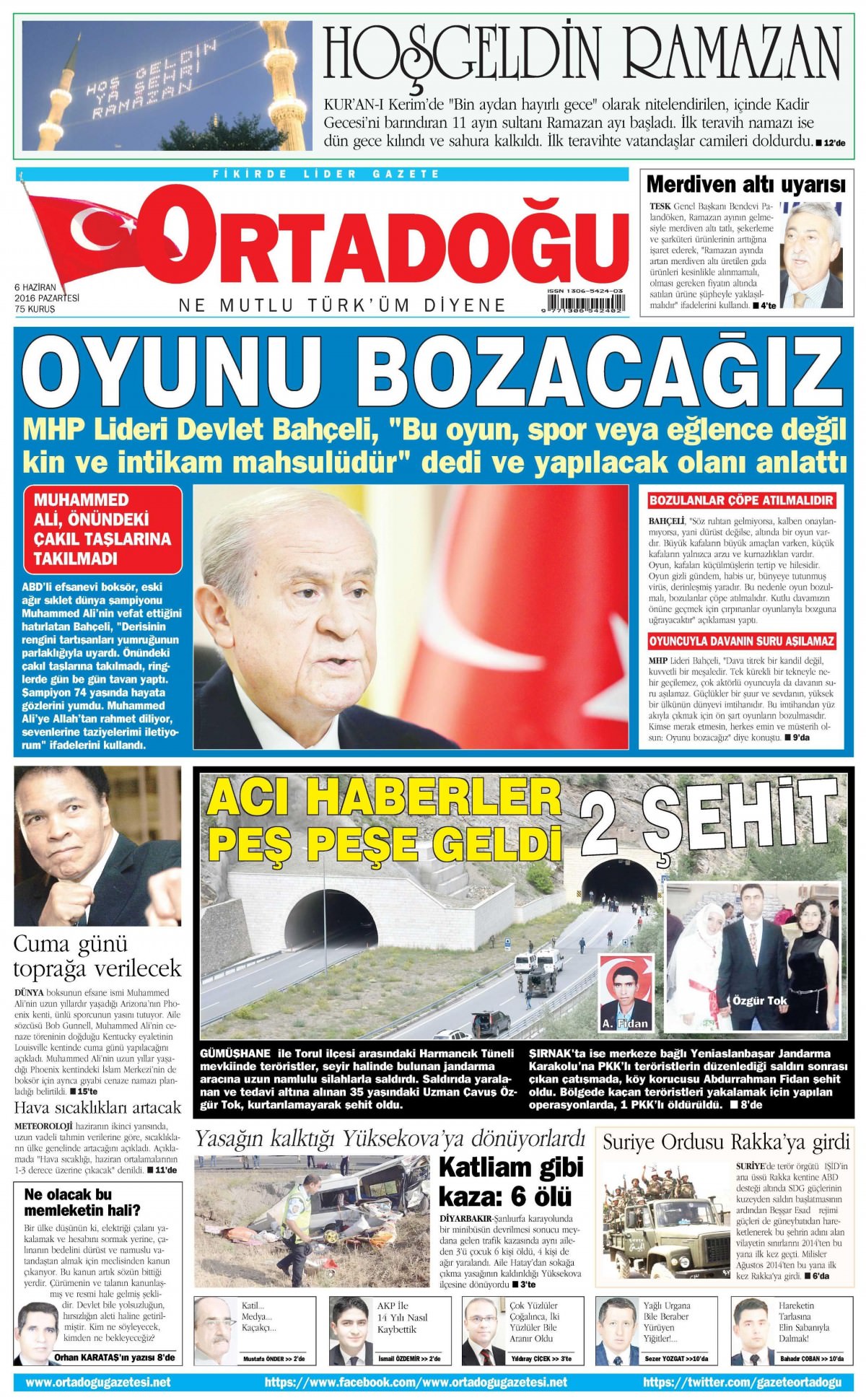 6 Haziran 2016 gazete manşetleri - 15