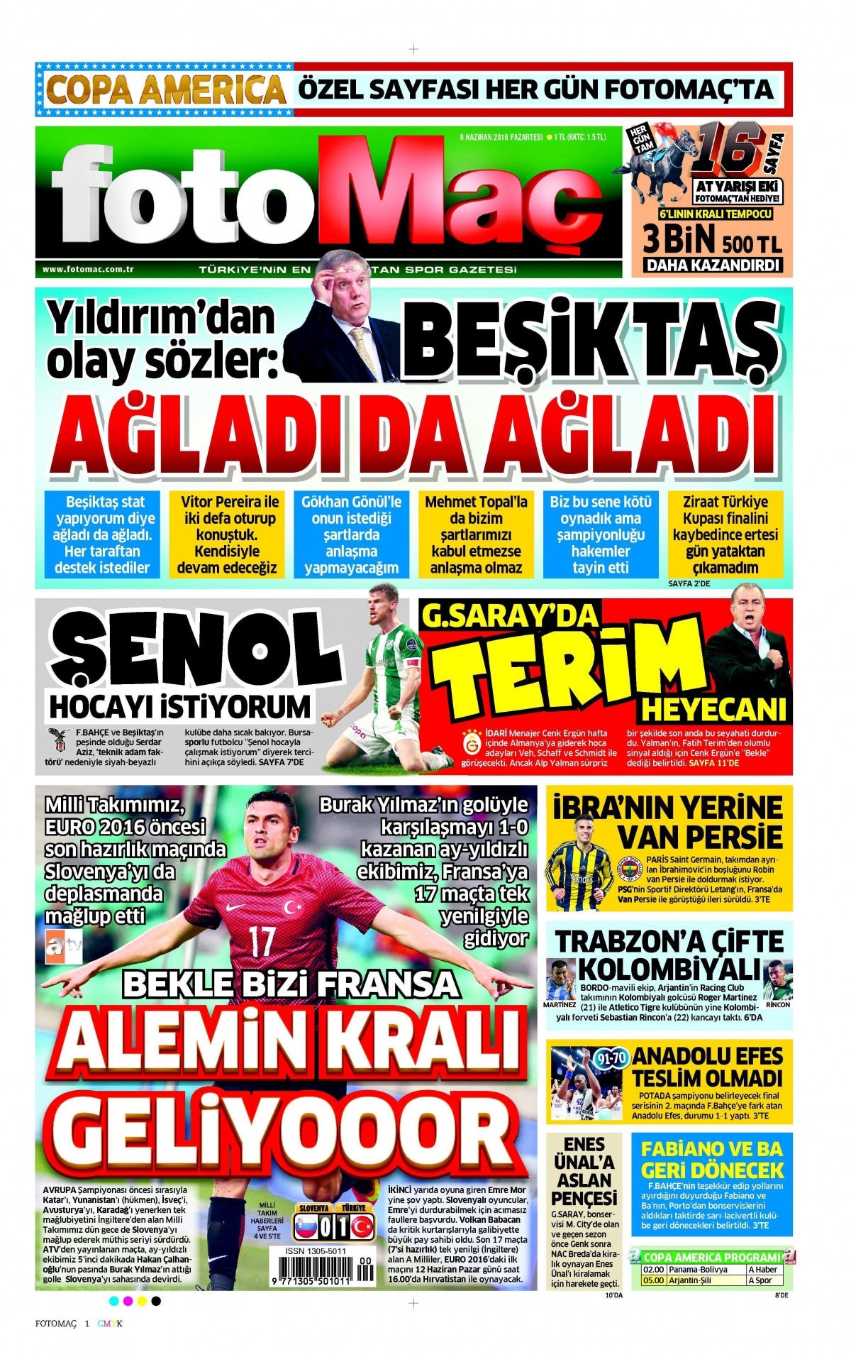 6 Haziran 2016 gazete manşetleri - 16