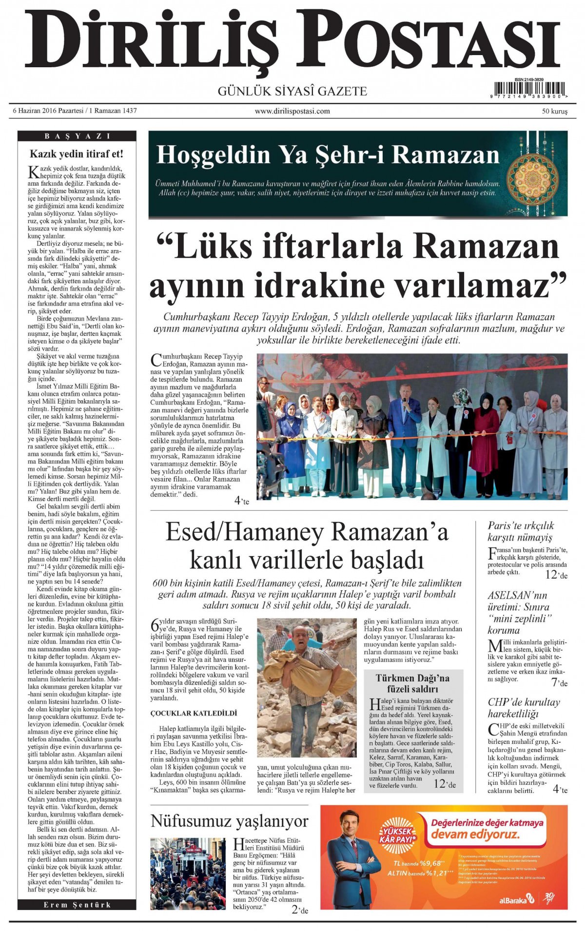 6 Haziran 2016 gazete manşetleri - 22