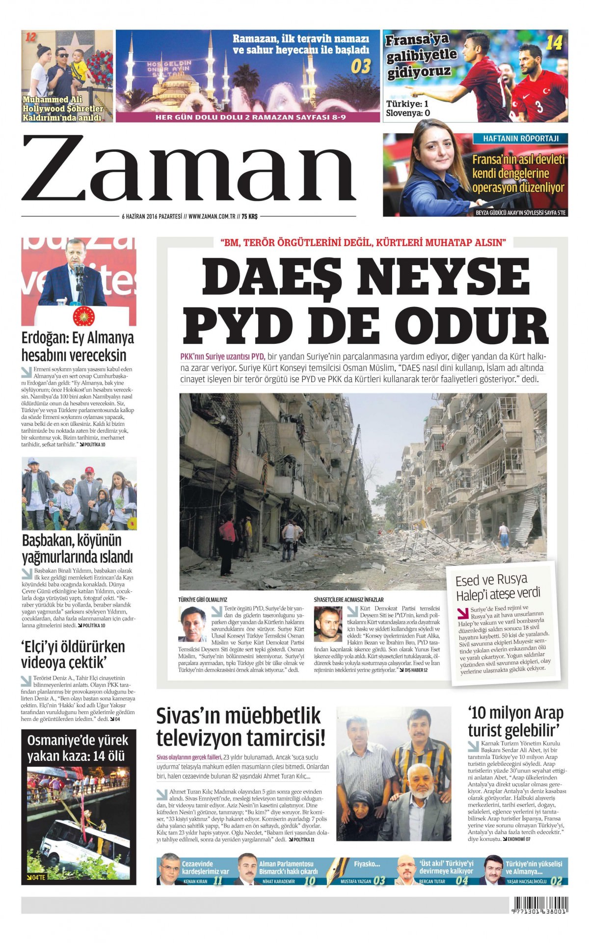 6 Haziran 2016 gazete manşetleri - 19