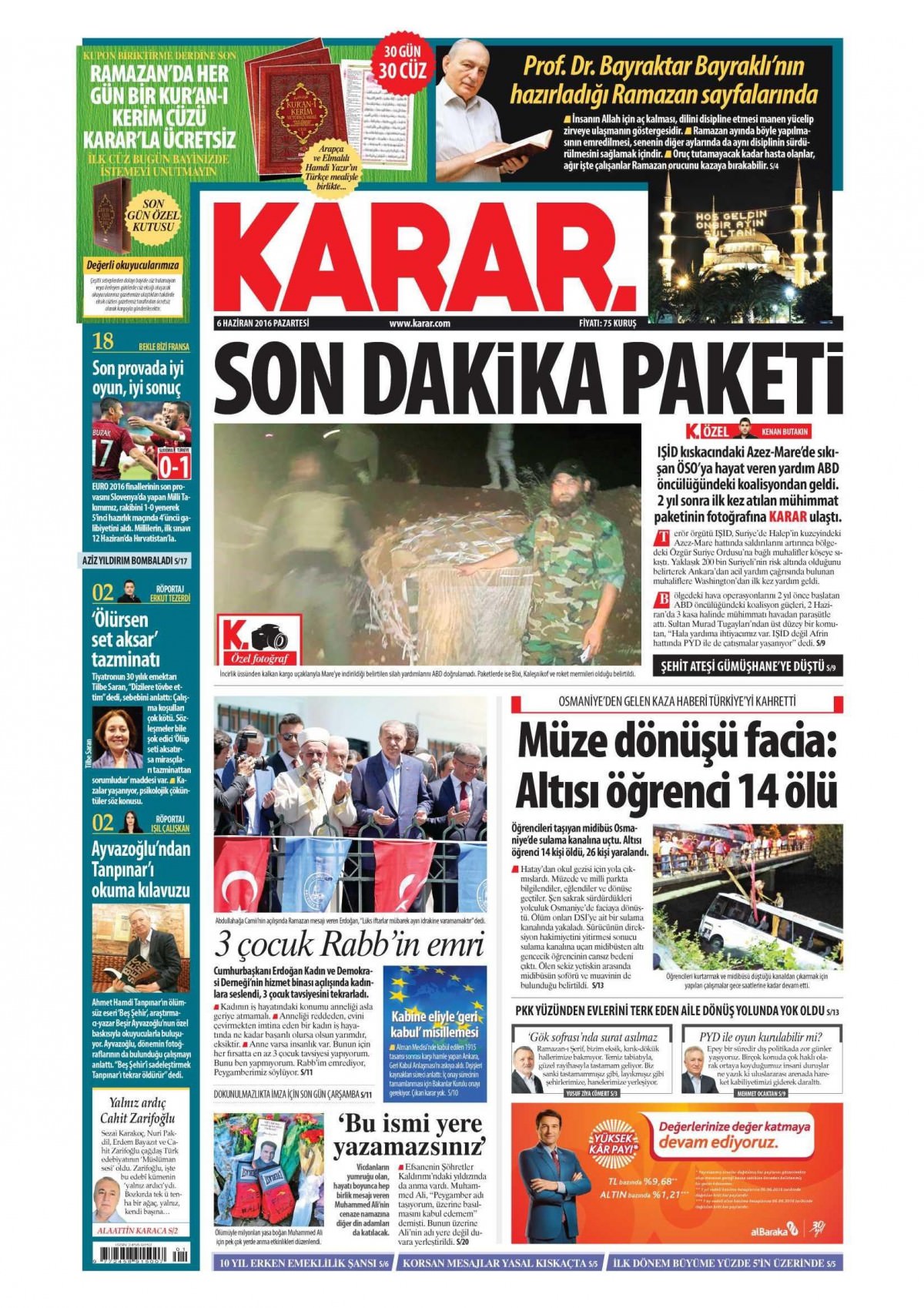 6 Haziran 2016 gazete manşetleri - 3