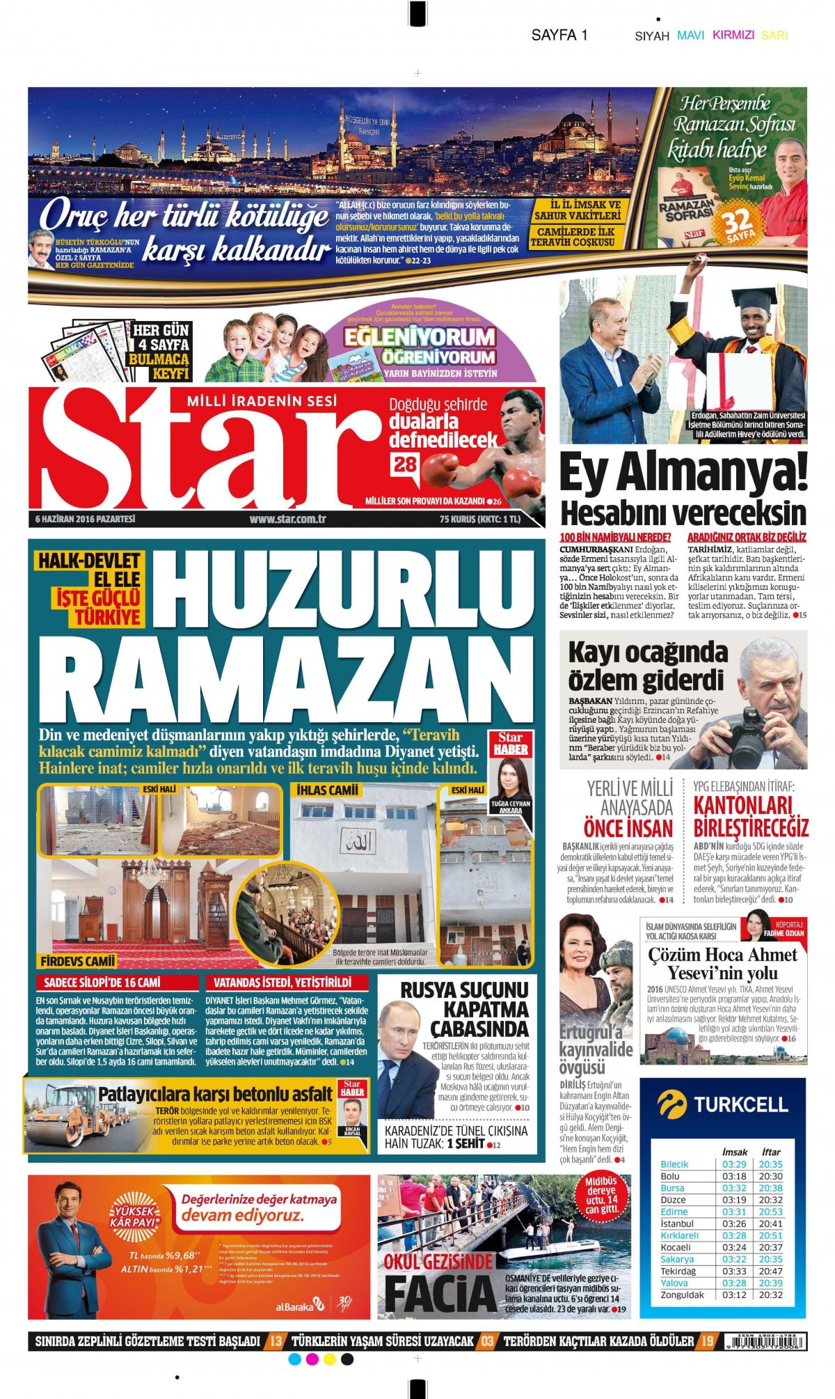 6 Haziran 2016 gazete manşetleri - 13