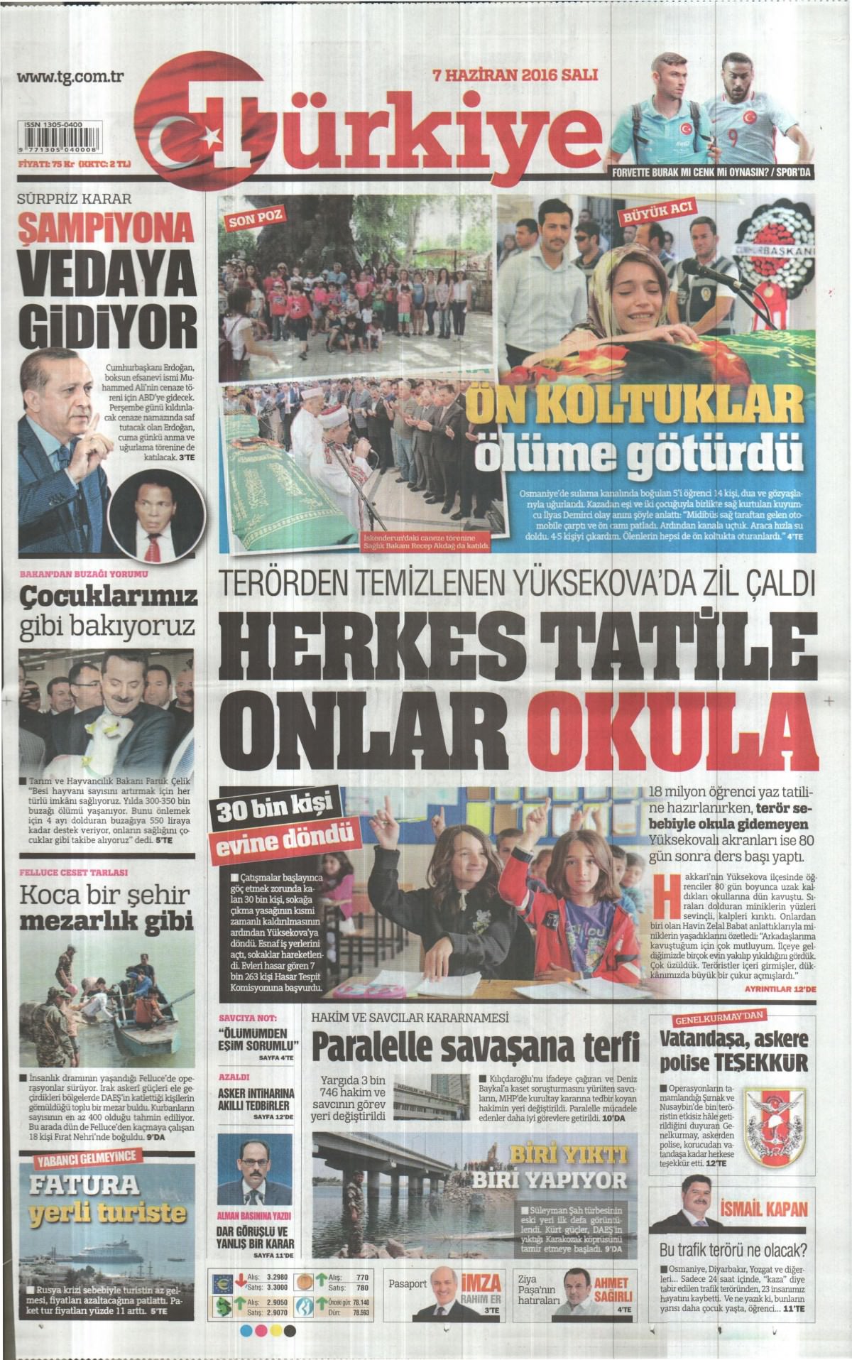 7 Haziran 2016 gazete manşetleri - 3