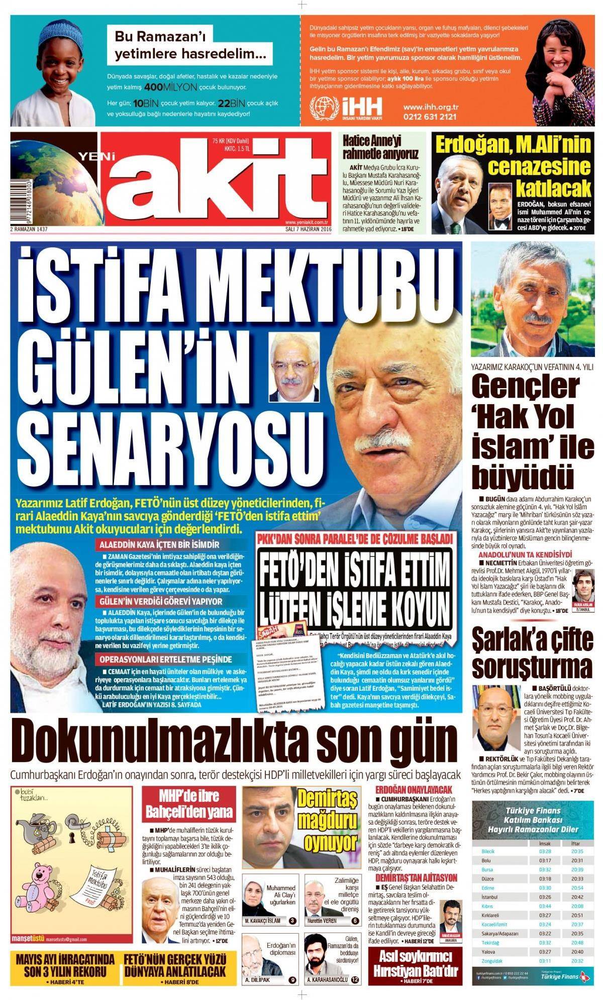 7 Haziran 2016 gazete manşetleri - 8