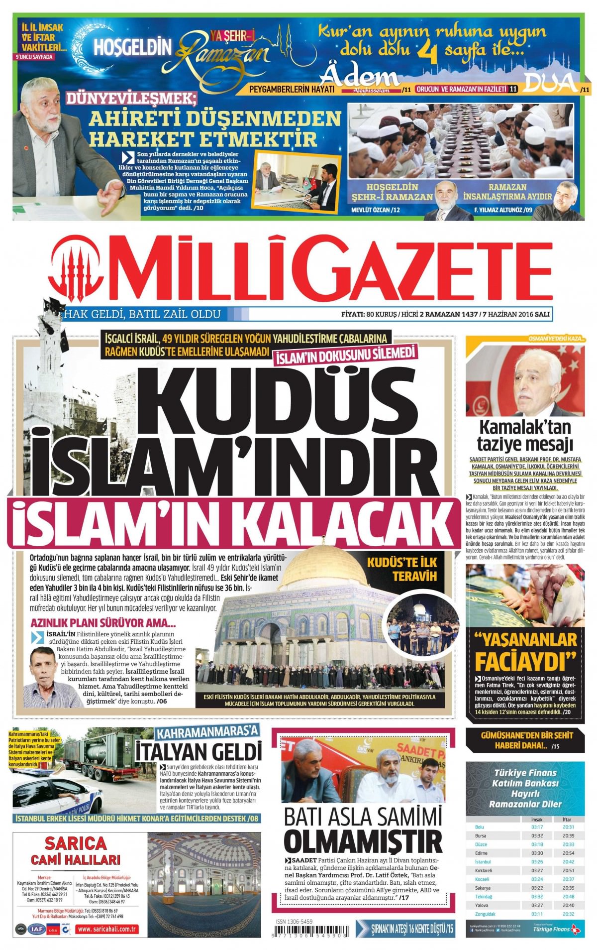 7 Haziran 2016 gazete manşetleri - 11