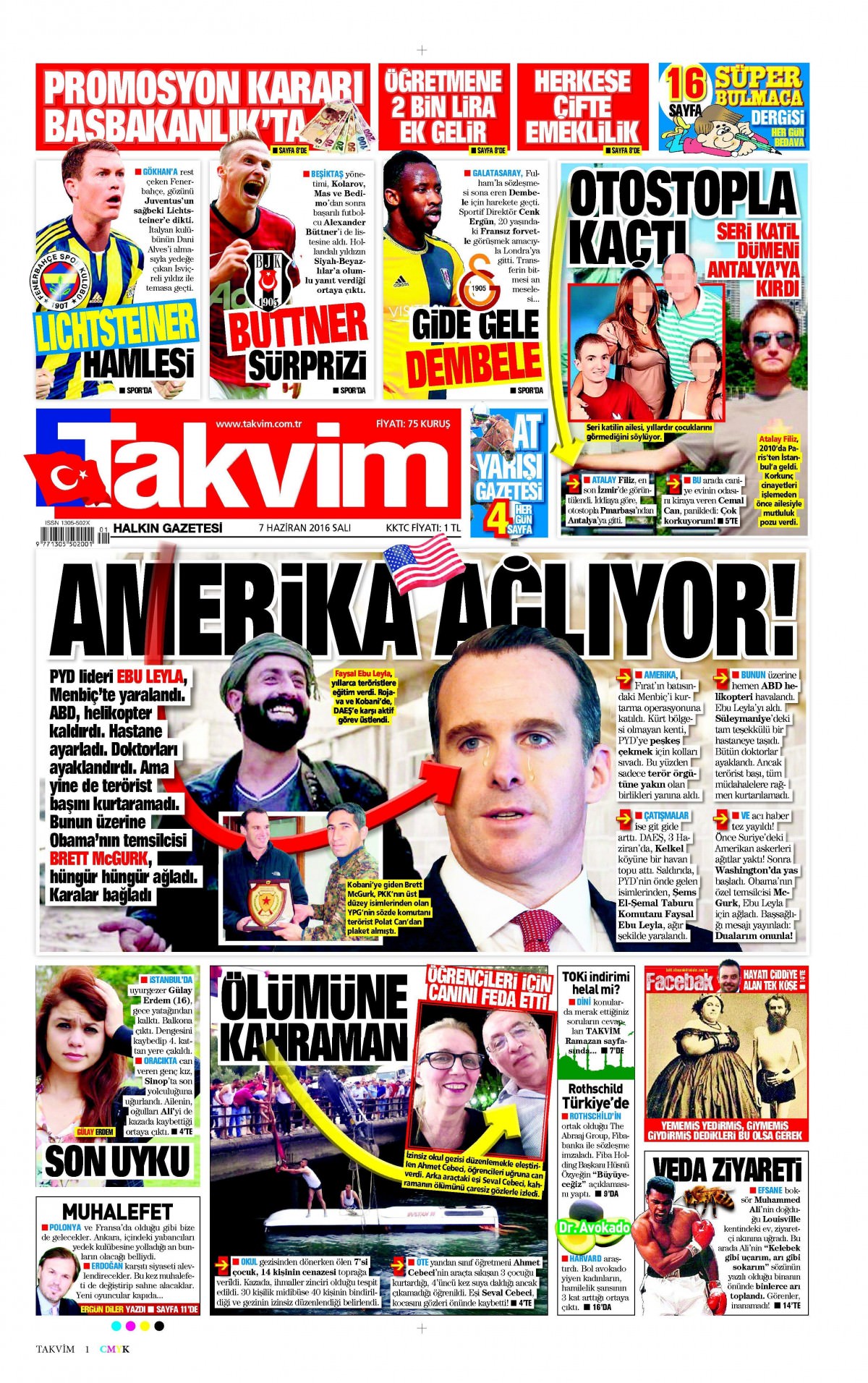 7 Haziran 2016 gazete manşetleri - 24