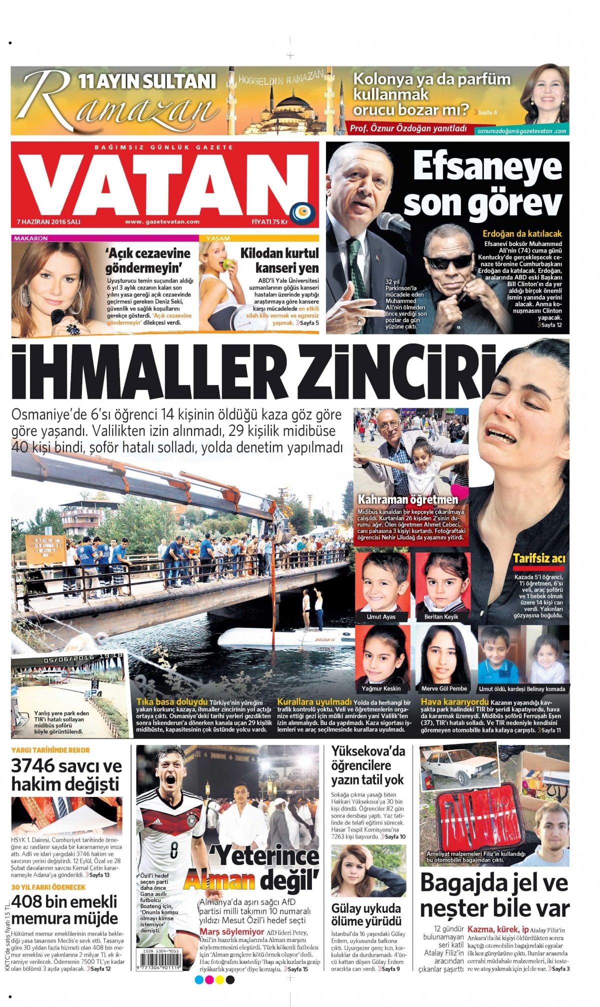 7 Haziran 2016 gazete manşetleri - 19