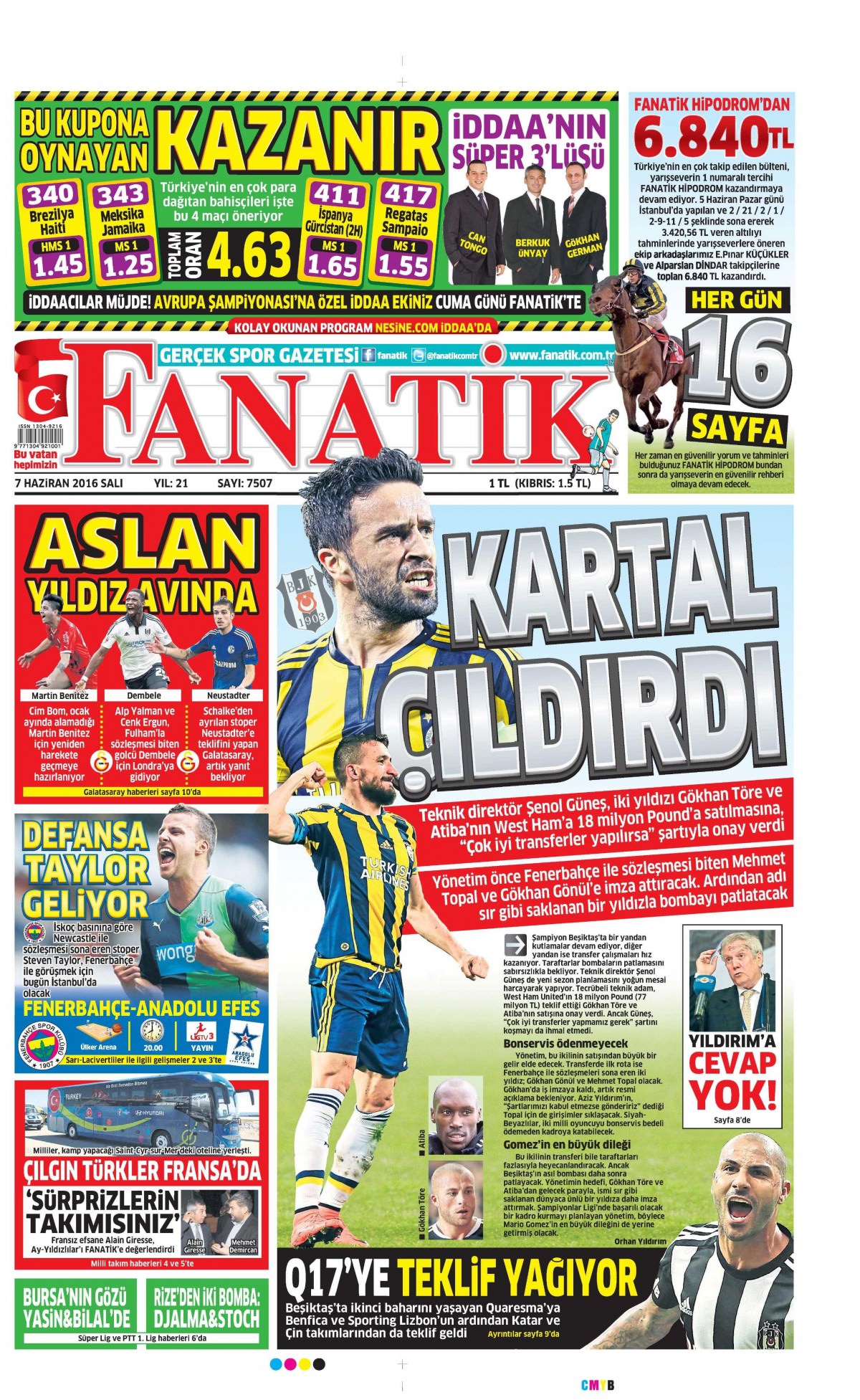 7 Haziran 2016 gazete manşetleri - 2