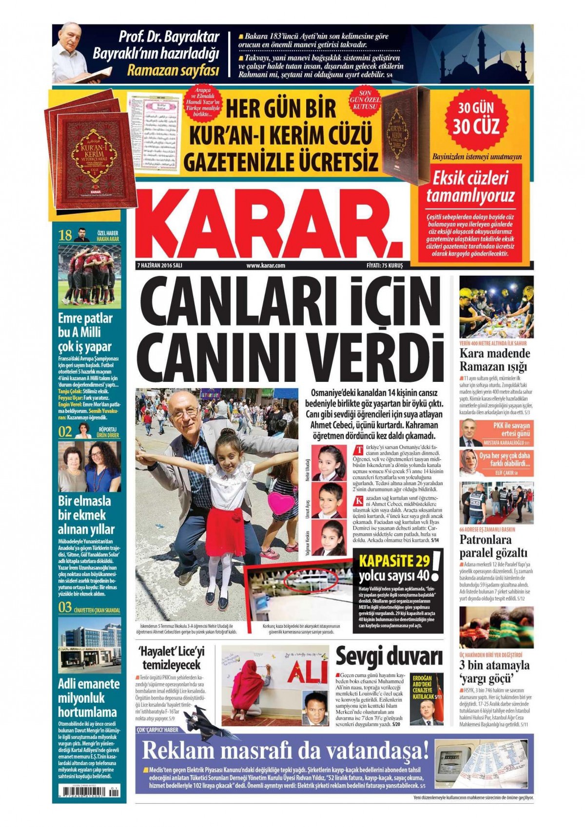 7 Haziran 2016 gazete manşetleri - 5