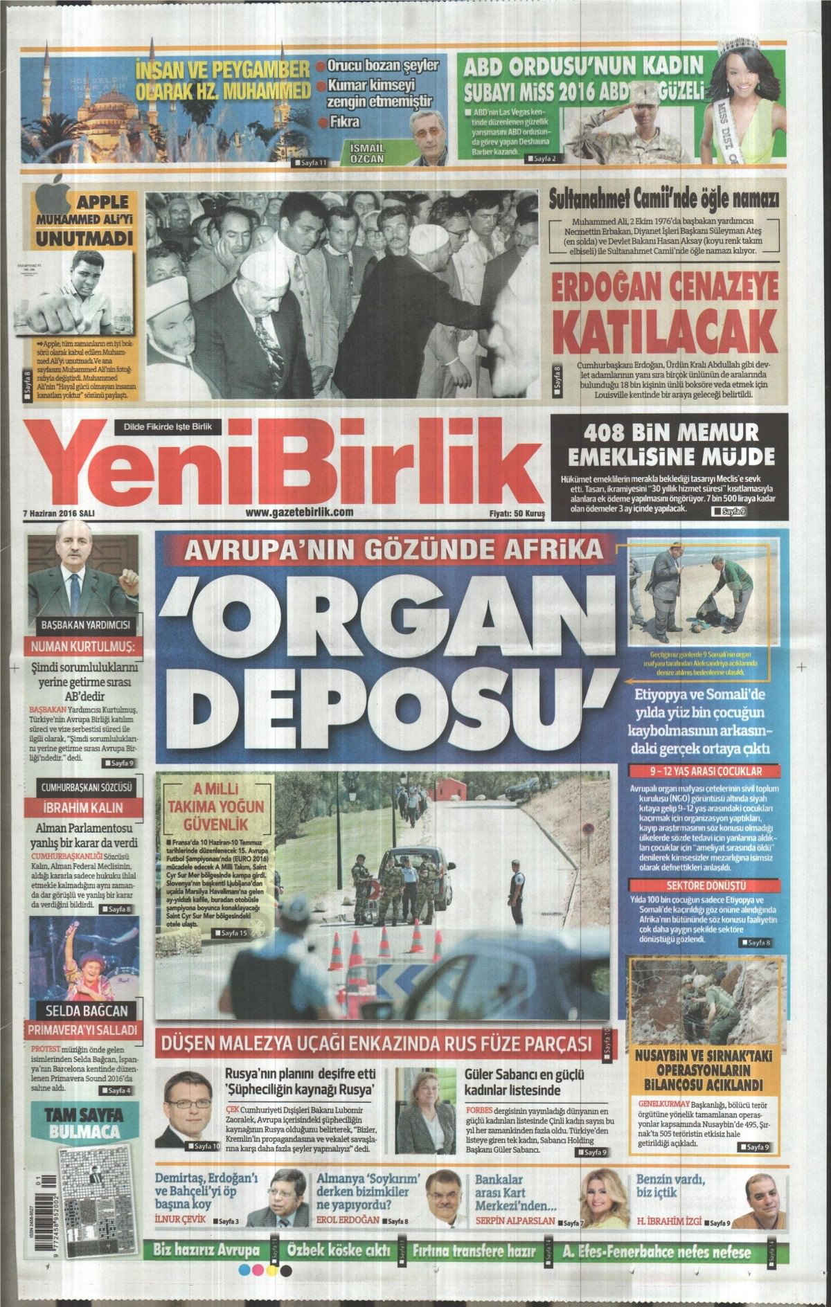 7 Haziran 2016 gazete manşetleri - 17