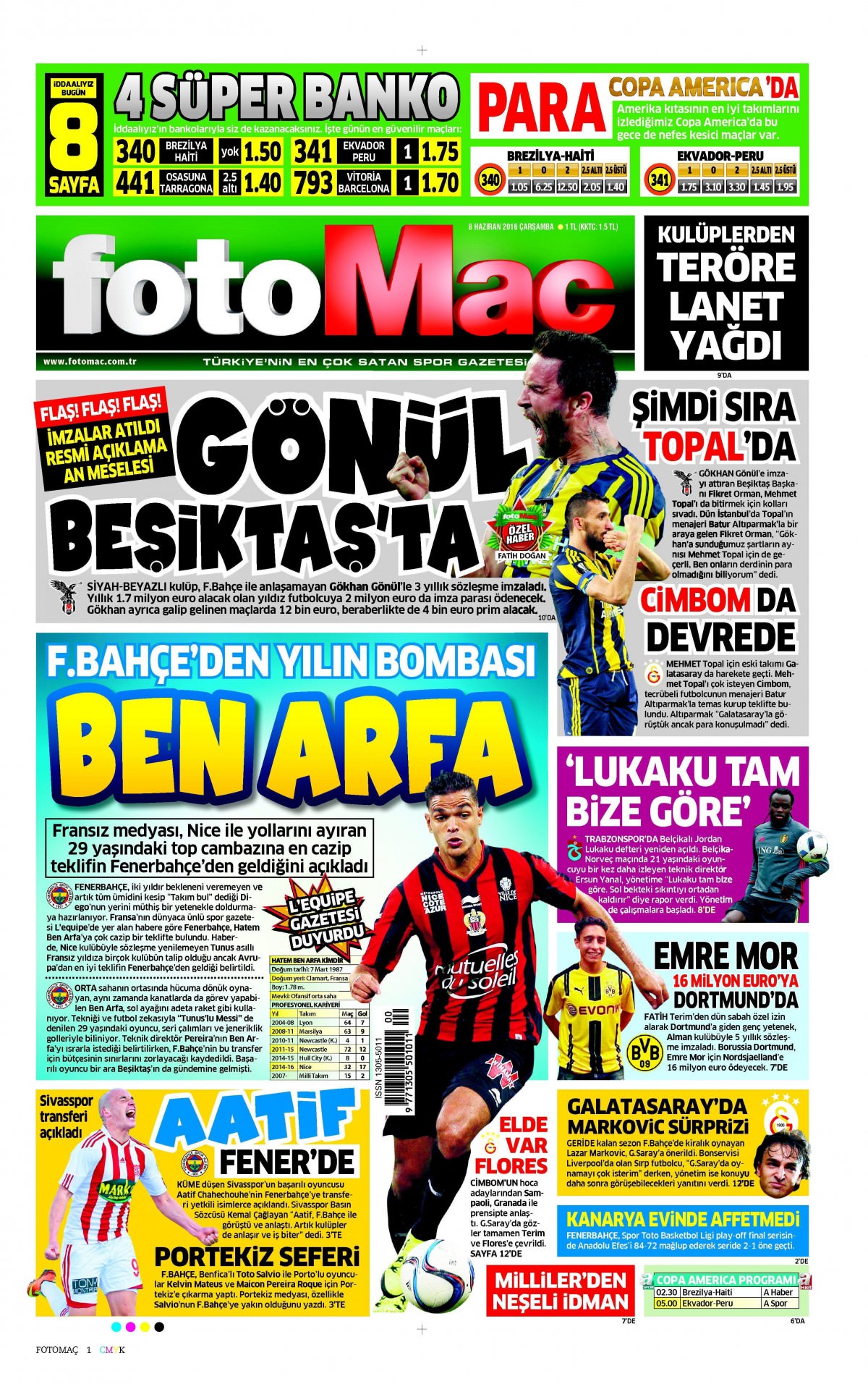 8 Haziran 2016 gazete manşetleri - 24
