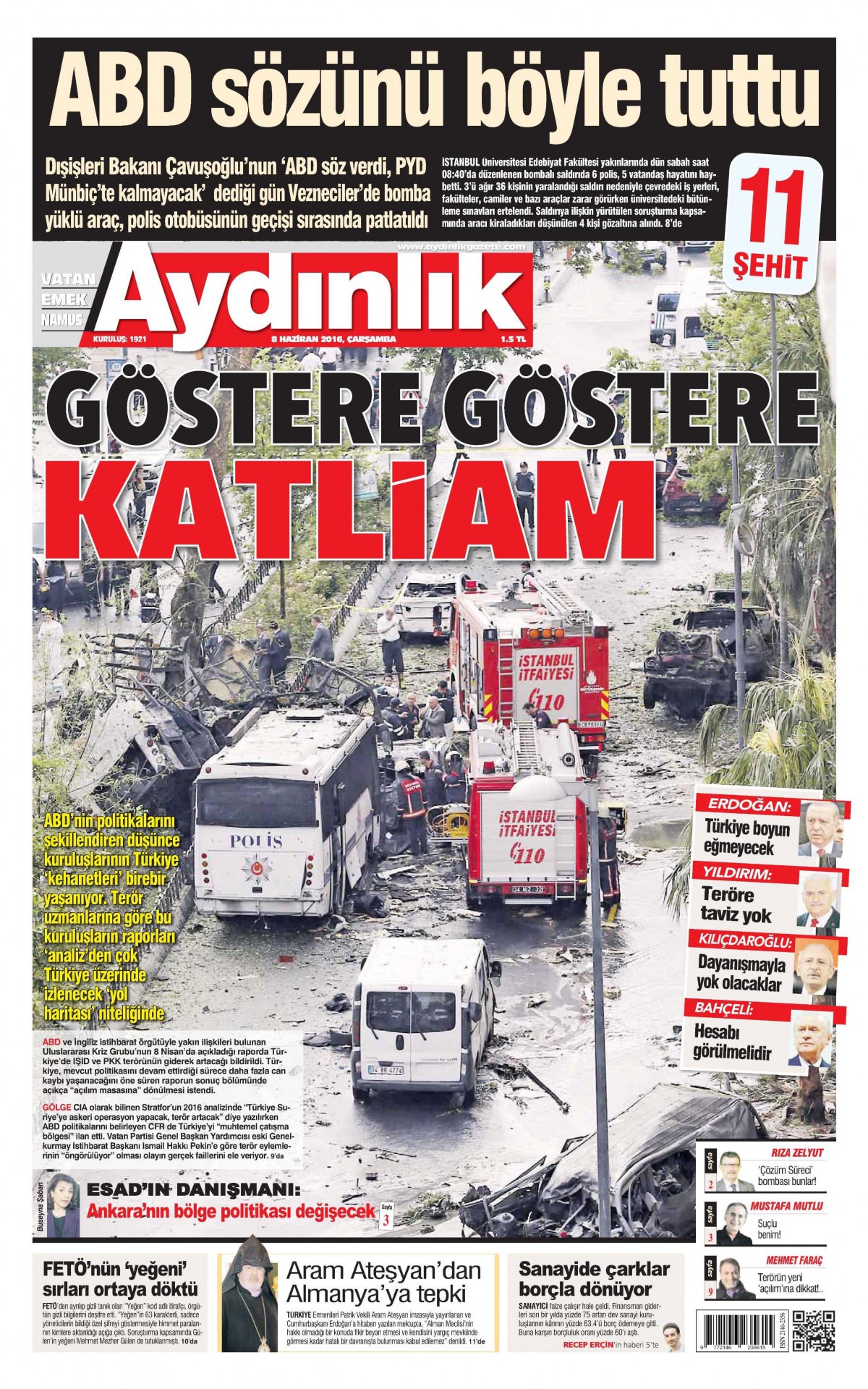 8 Haziran 2016 gazete manşetleri - 5