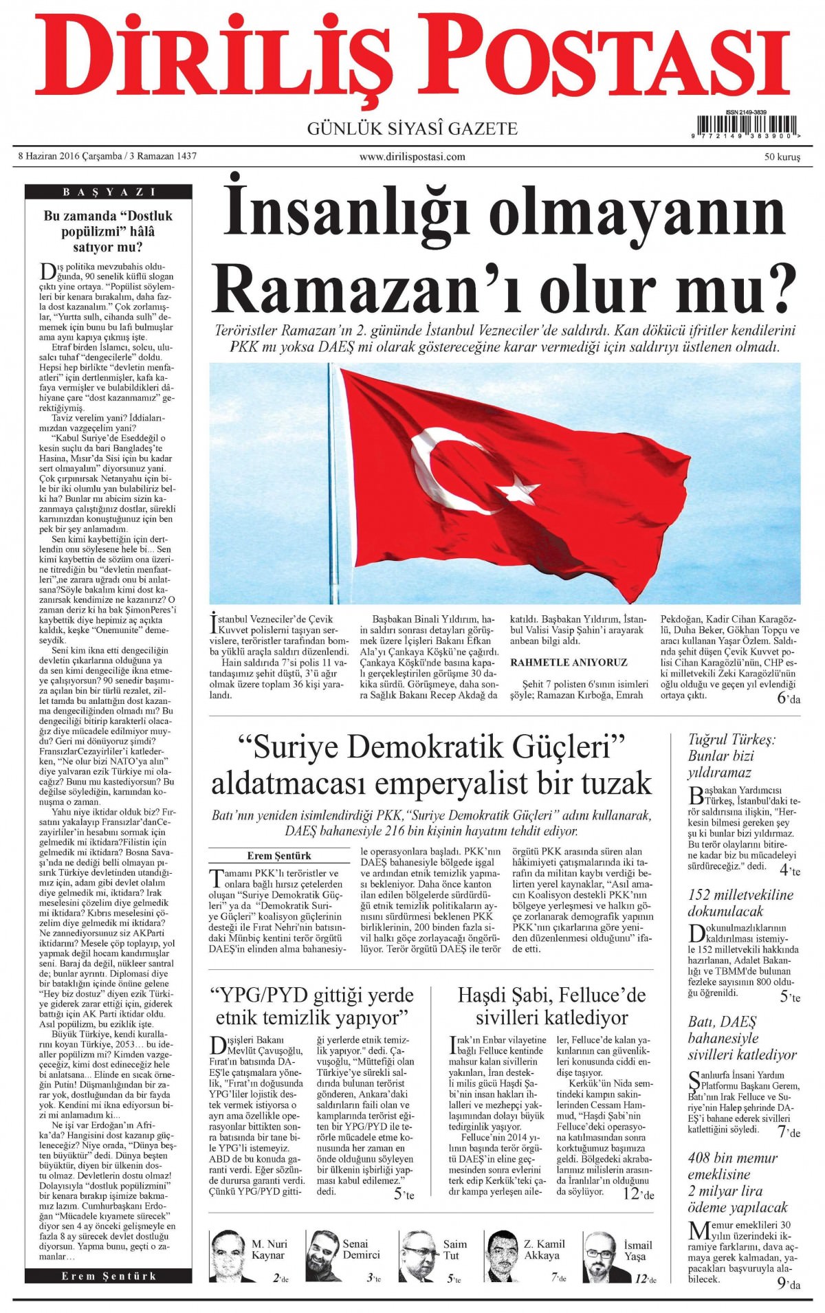 8 Haziran 2016 gazete manşetleri - 11