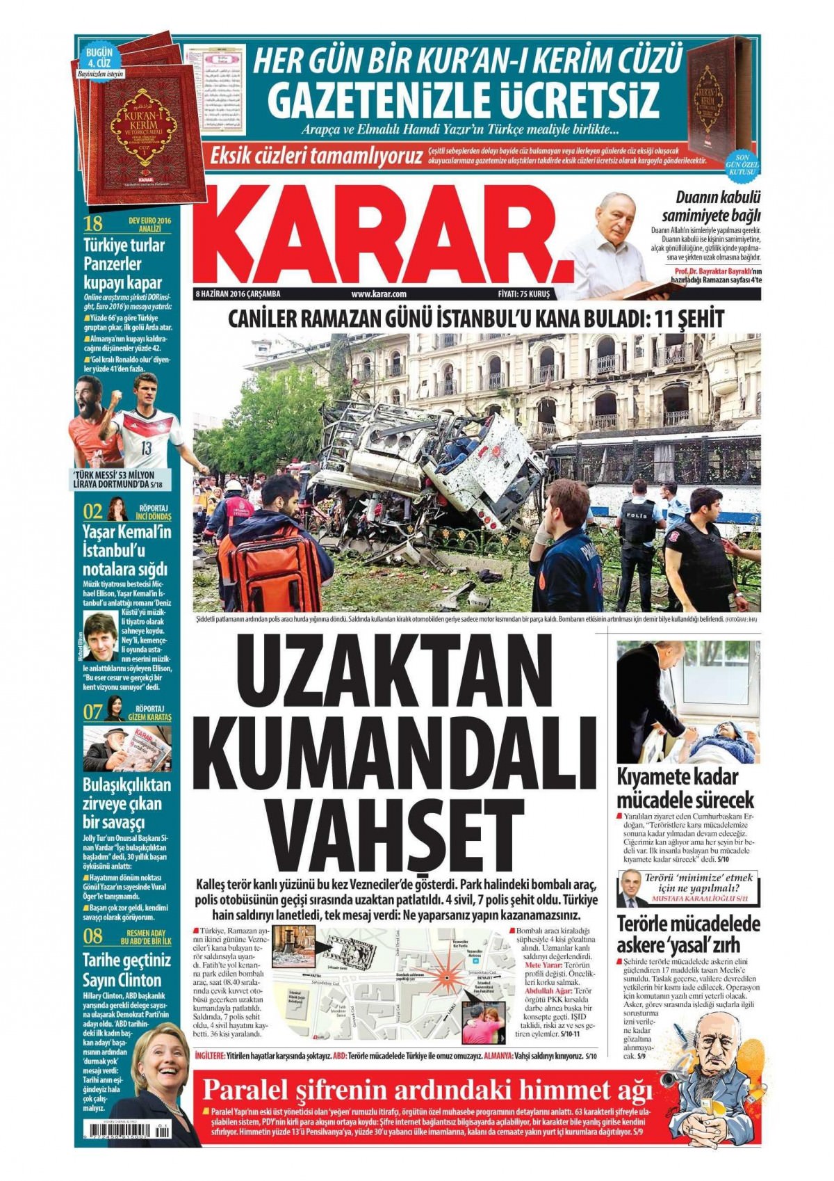 8 Haziran 2016 gazete manşetleri - 15