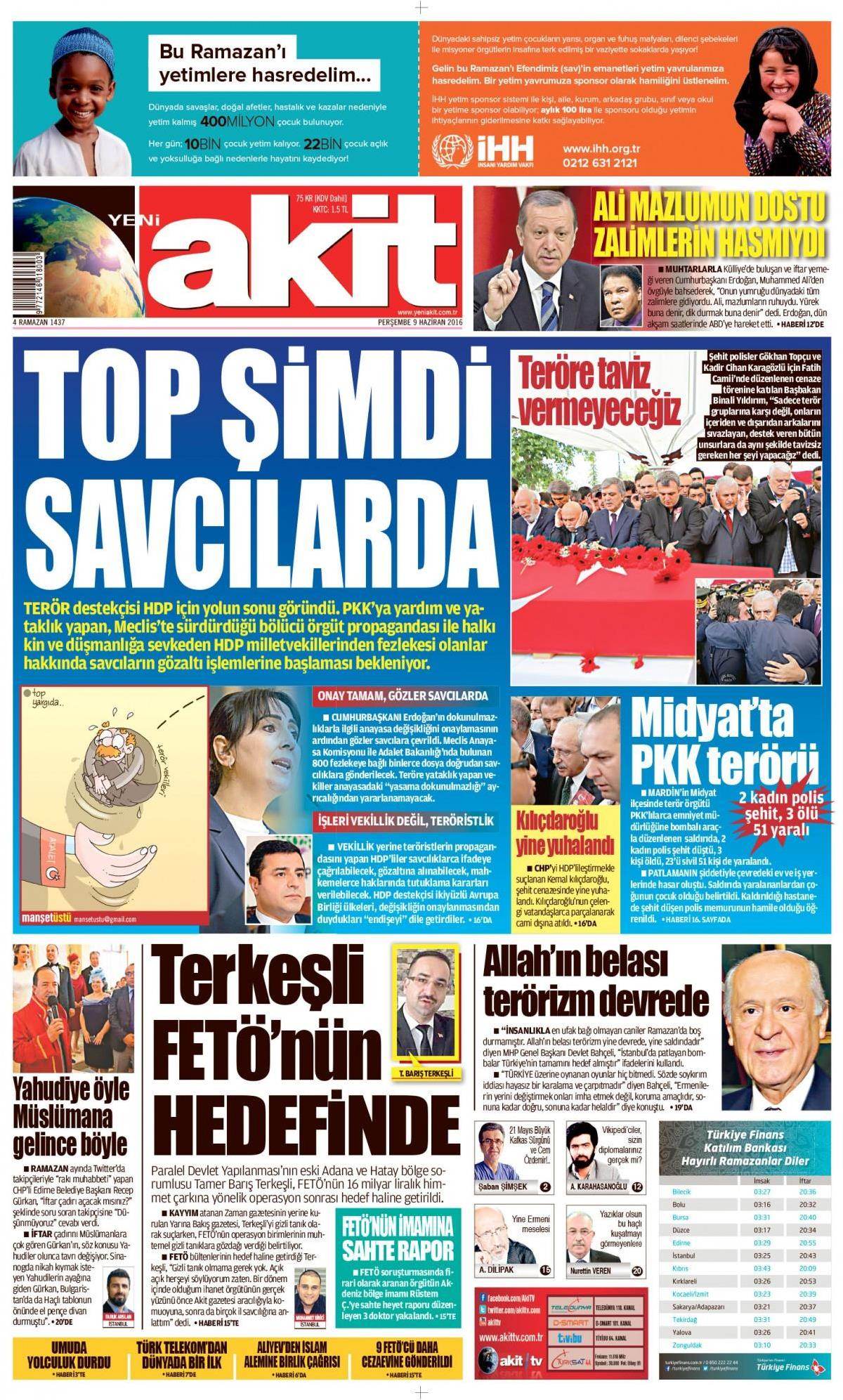 9 Haziran 2016 gazete manşetleri - 19