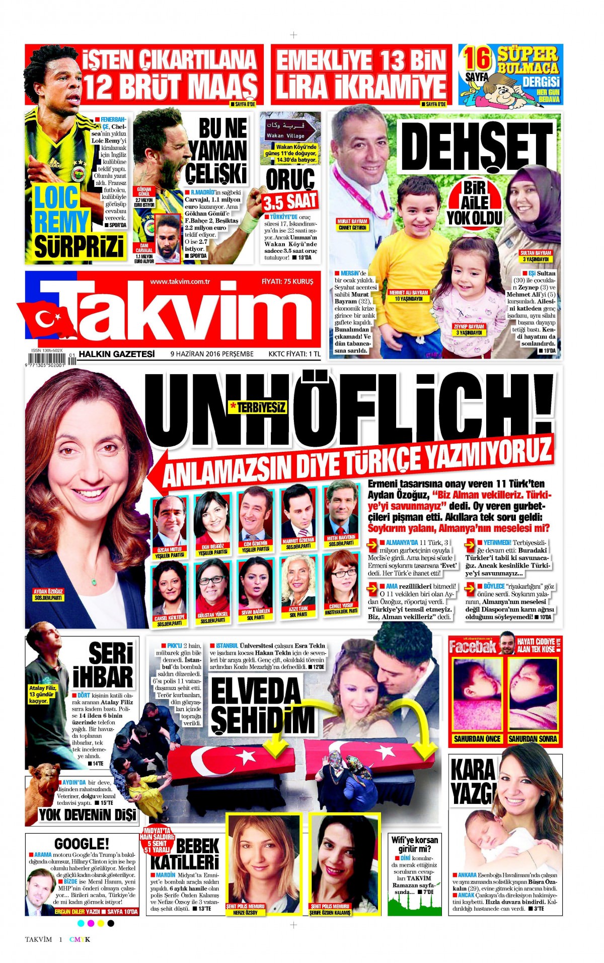 9 Haziran 2016 gazete manşetleri - 8