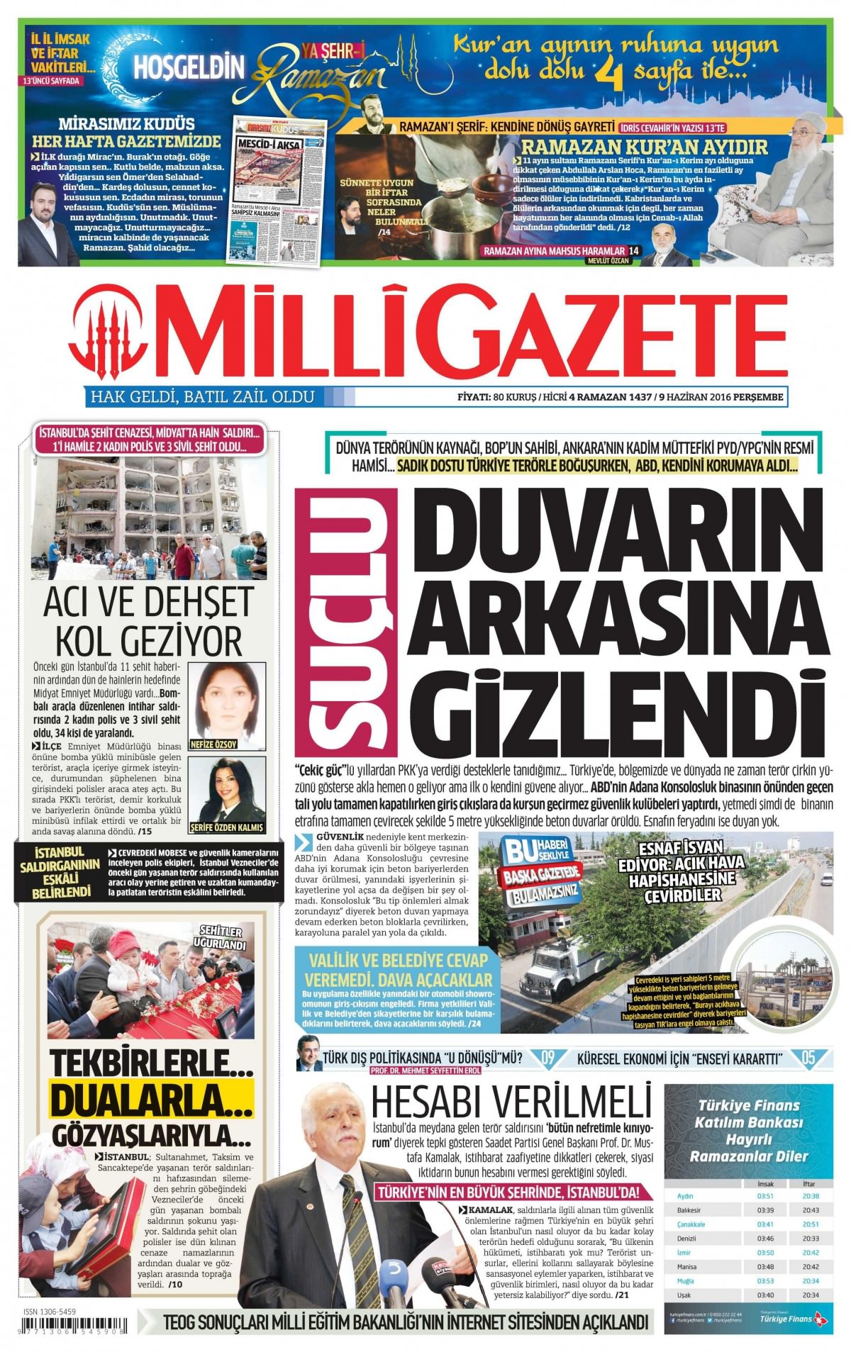 9 Haziran 2016 gazete manşetleri - 25