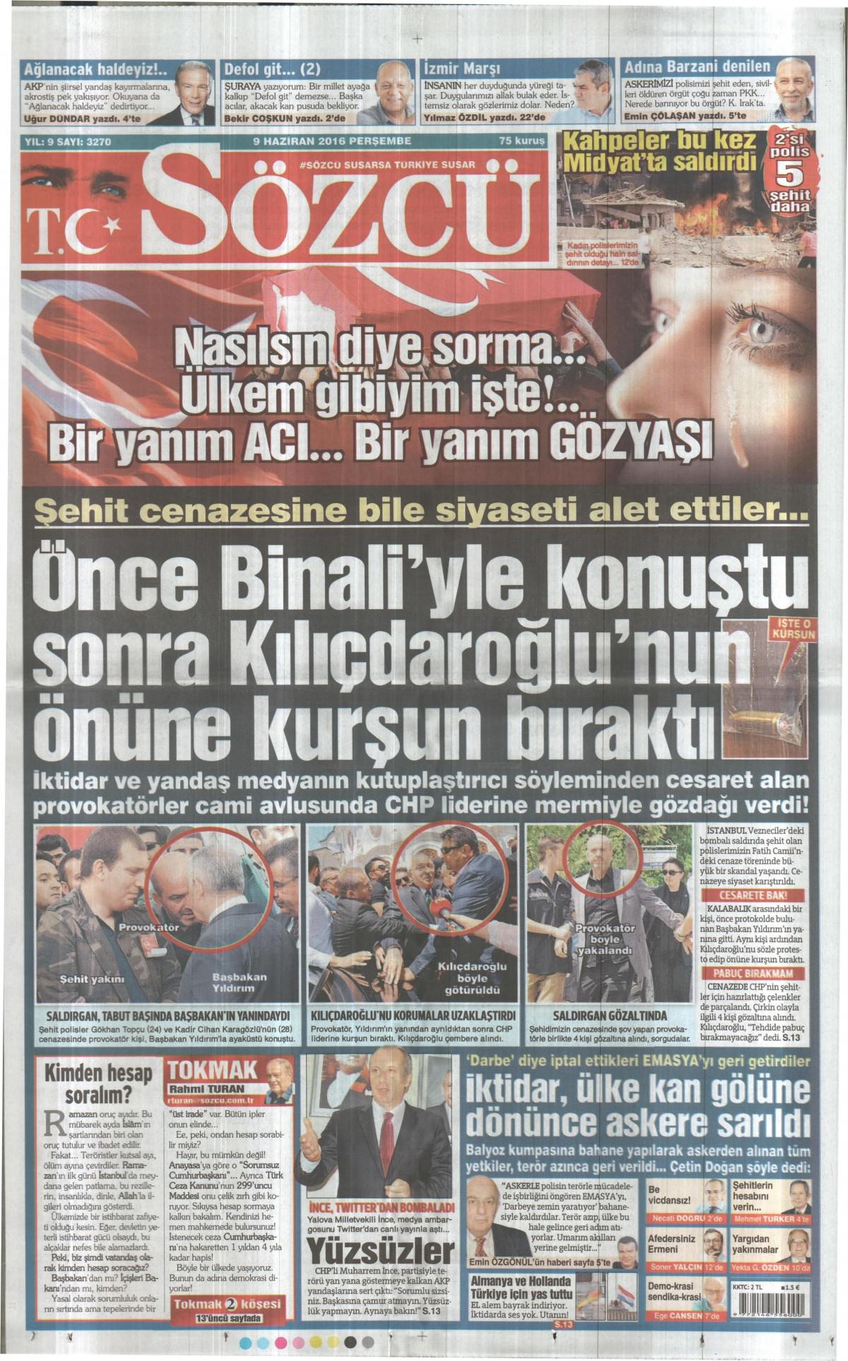 9 Haziran 2016 gazete manşetleri - 21