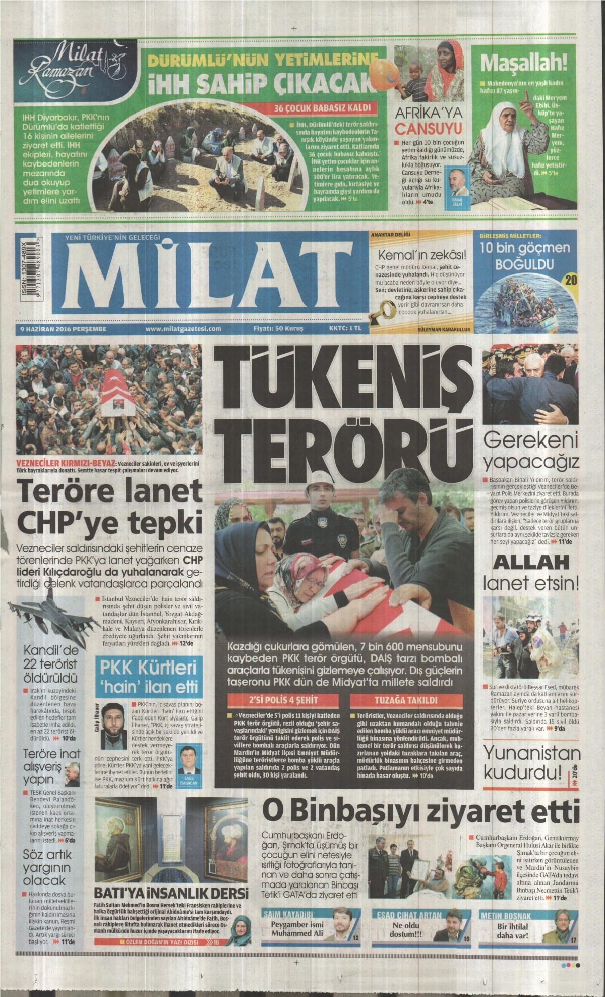 9 Haziran 2016 gazete manşetleri - 22