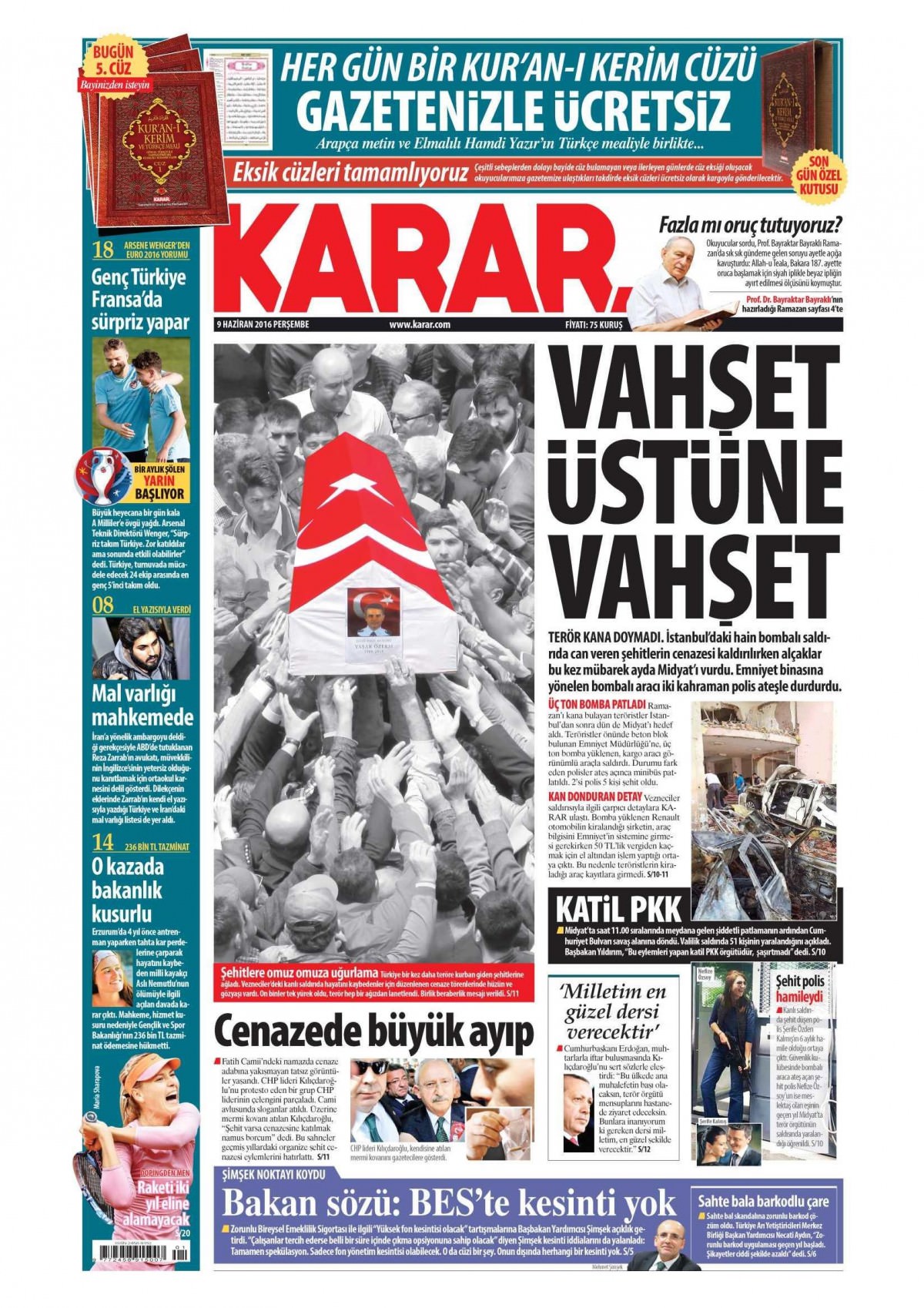 9 Haziran 2016 gazete manşetleri - 16