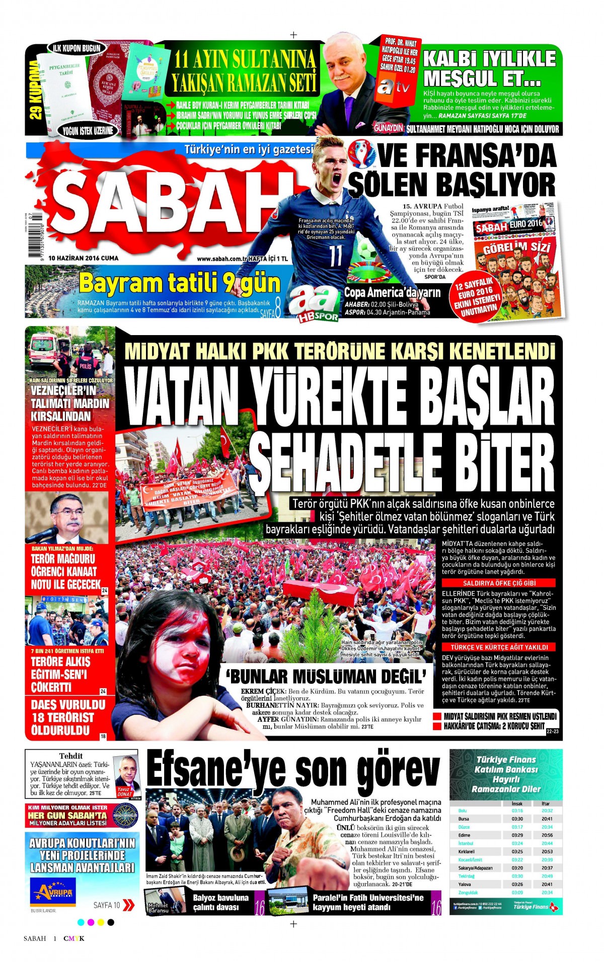 10 Haziran 2016 gazete manşetleri - 14