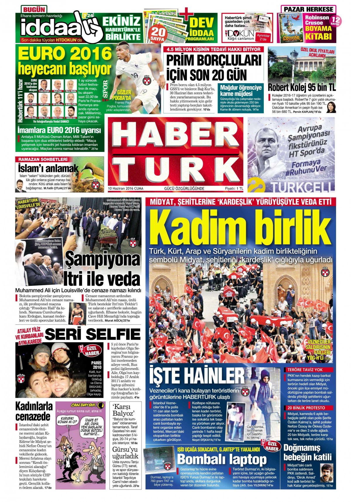 10 Haziran 2016 gazete manşetleri - 12