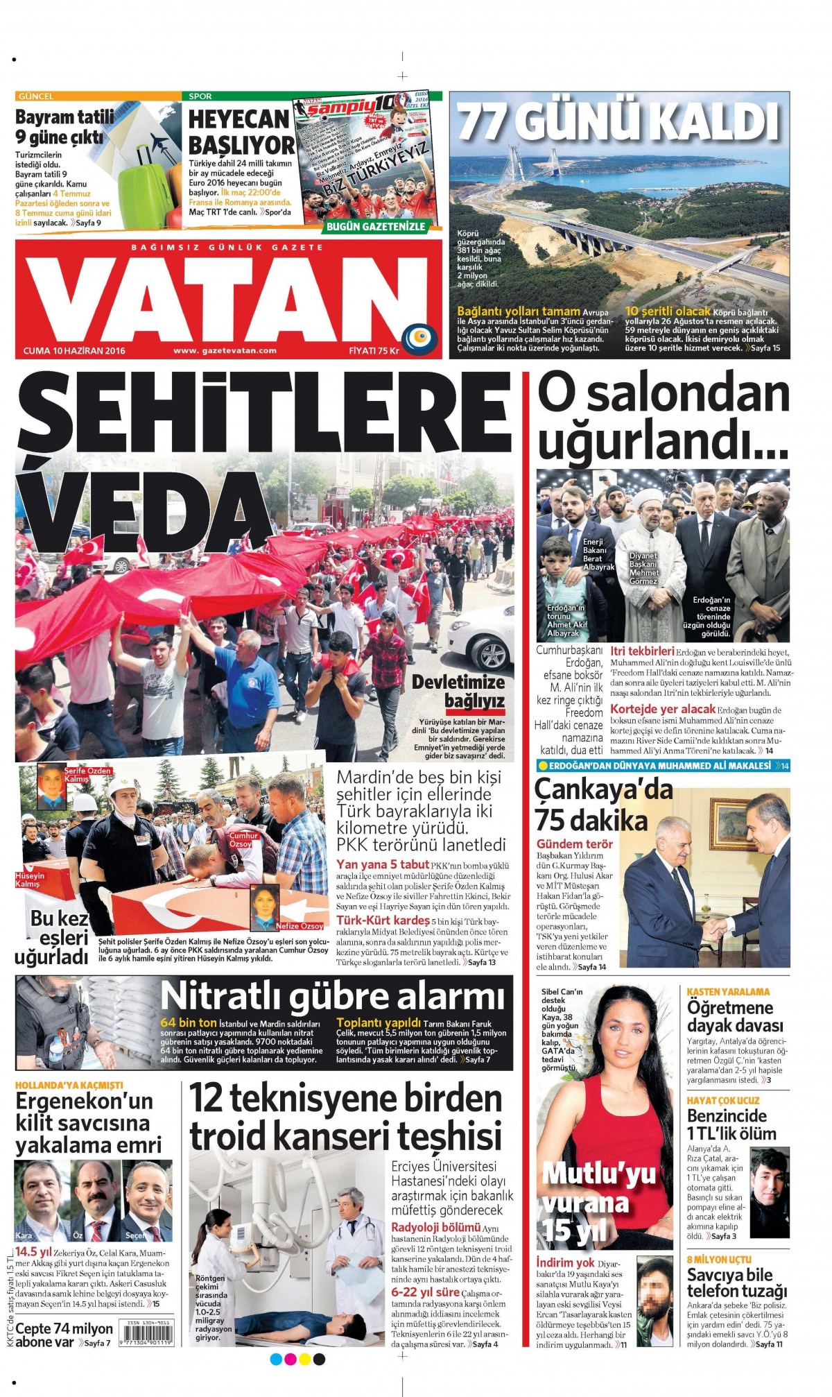 10 Haziran 2016 gazete manşetleri - 25