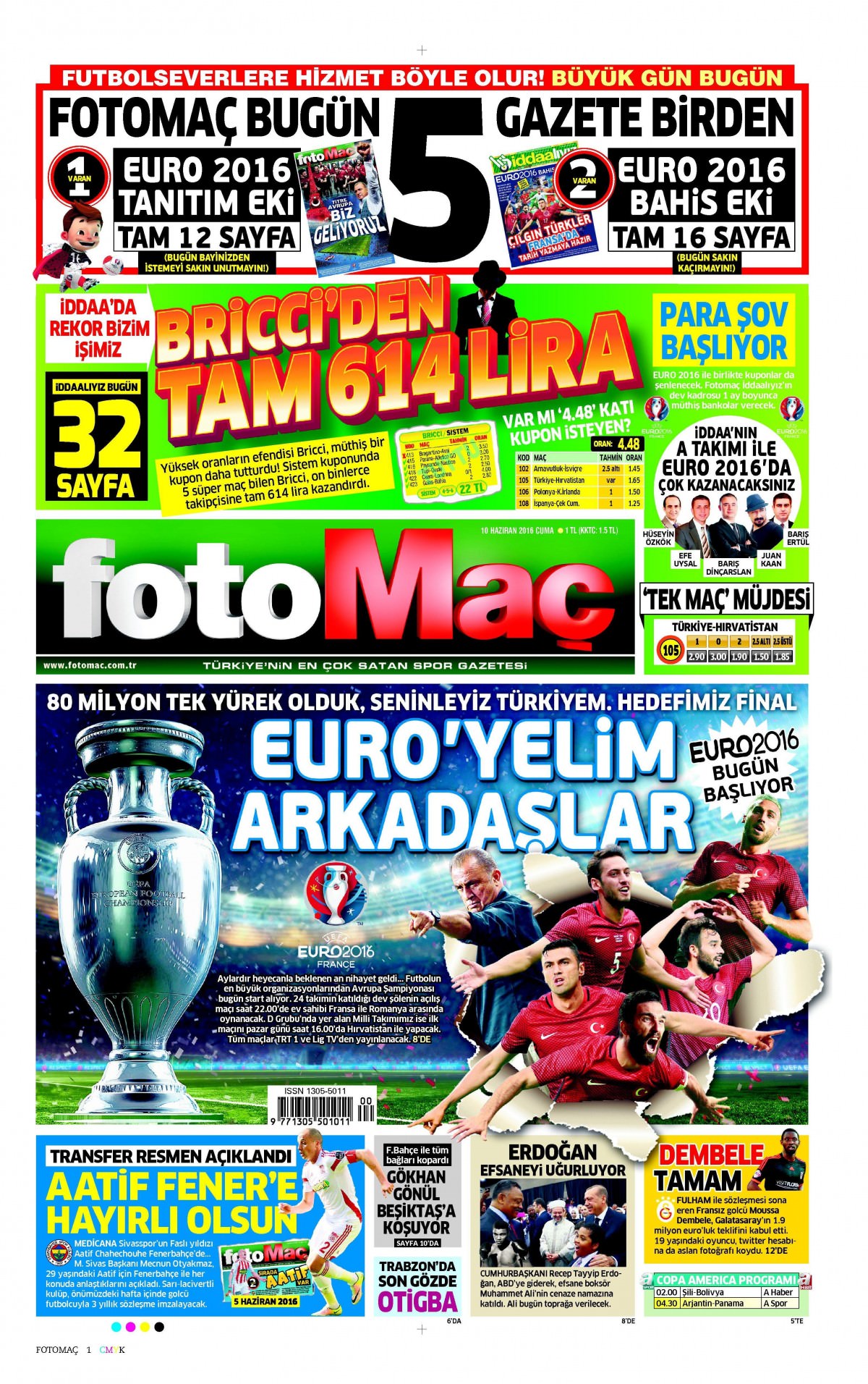 10 Haziran 2016 gazete manşetleri - 2