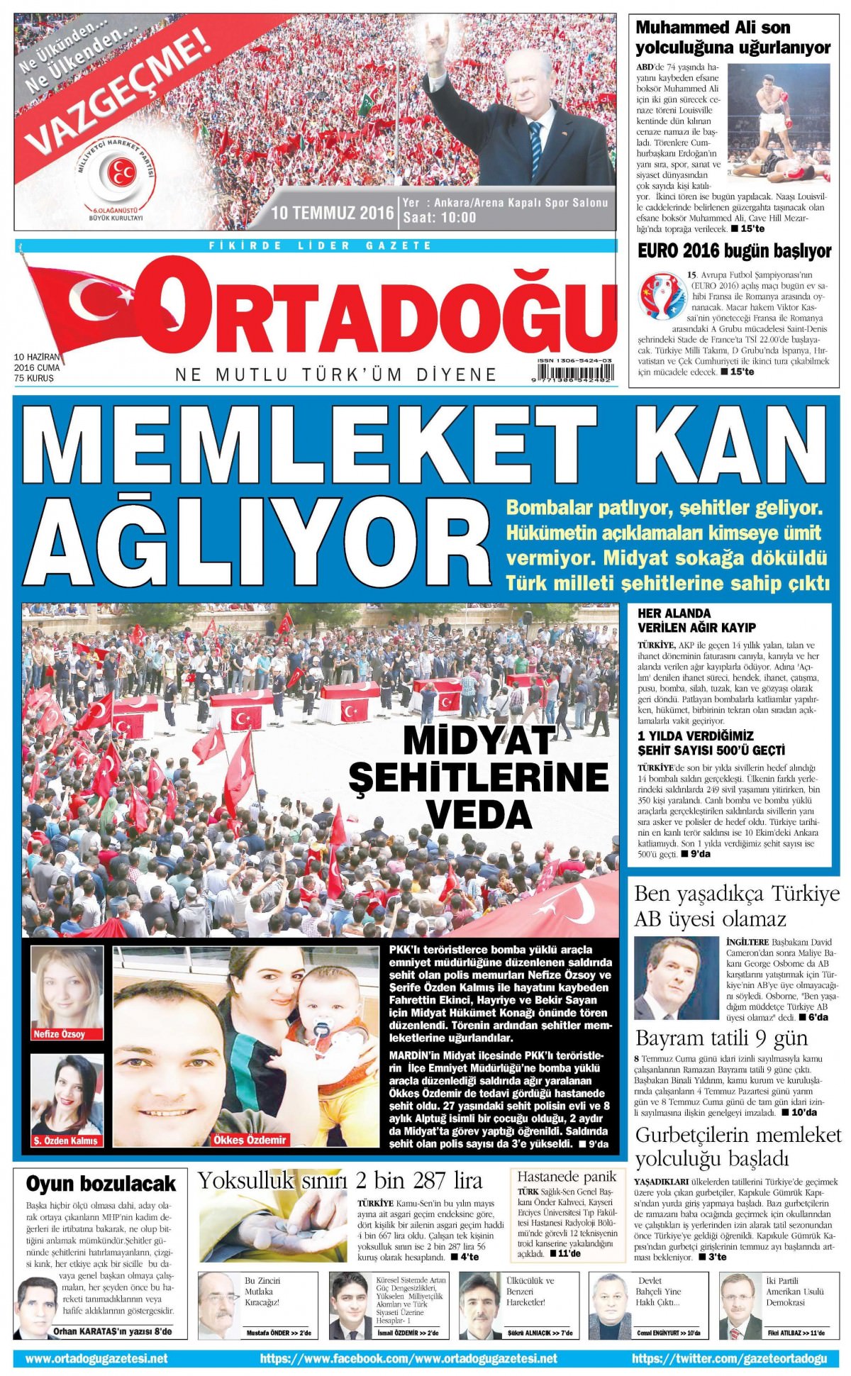 10 Haziran 2016 gazete manşetleri - 8