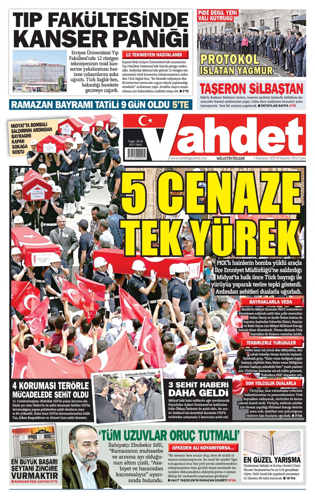 10 Haziran 2016 gazete manşetleri - 20