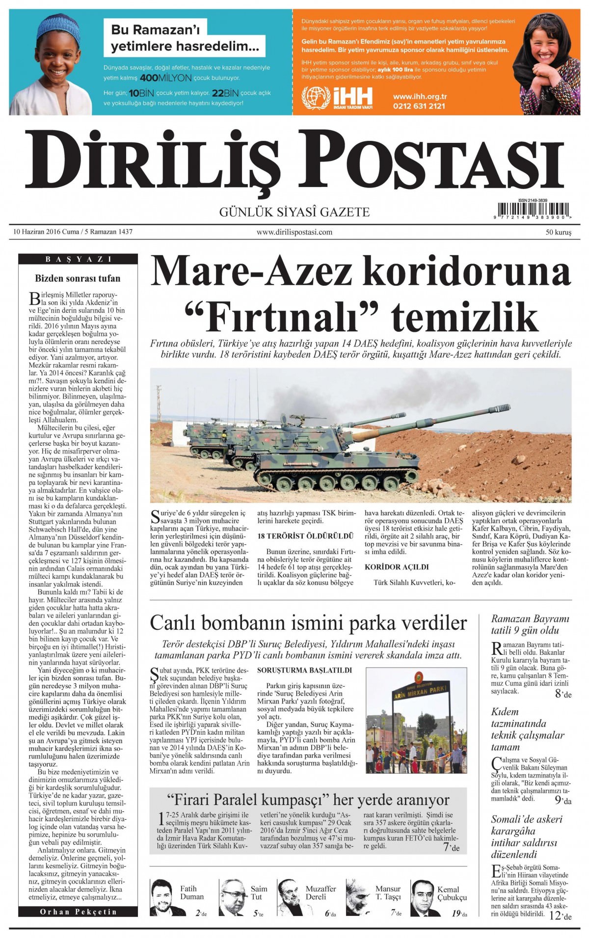 10 Haziran 2016 gazete manşetleri - 16