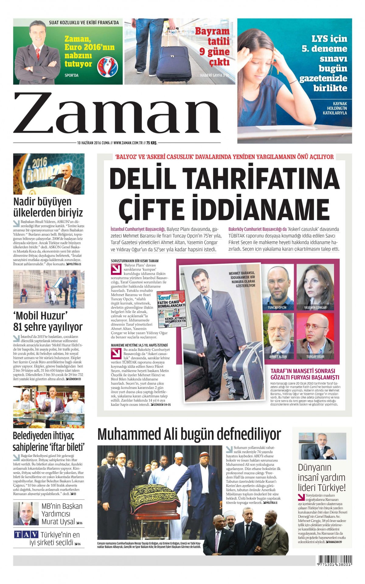 10 Haziran 2016 gazete manşetleri - 18