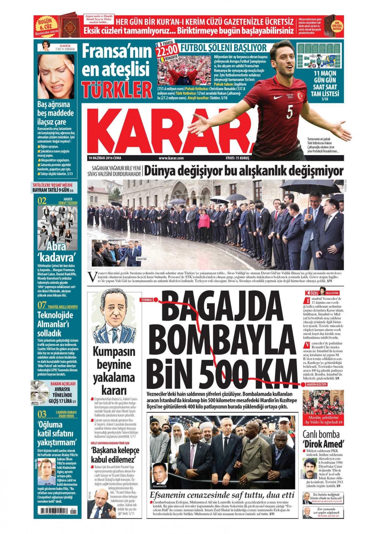 10 Haziran 2016 gazete manşetleri - 10