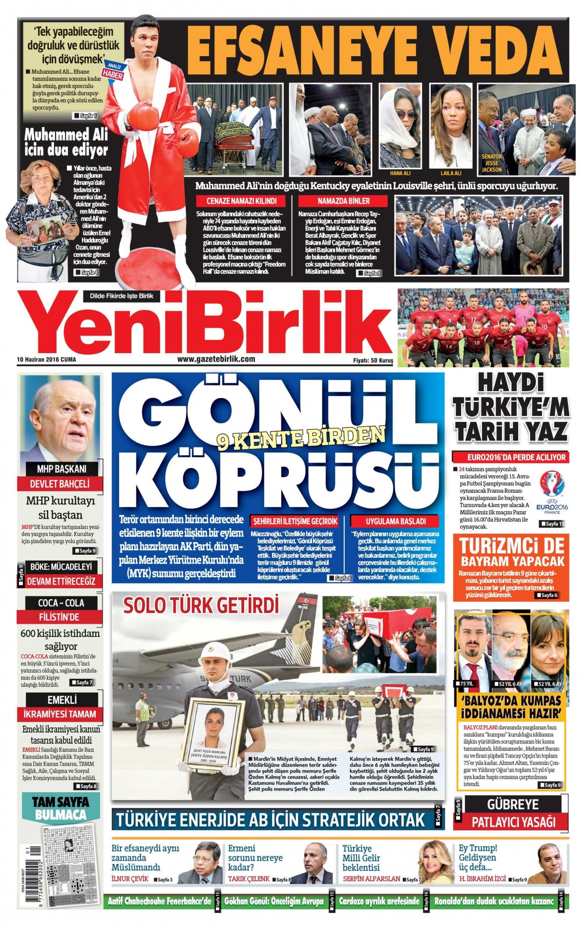 10 Haziran 2016 gazete manşetleri - 9