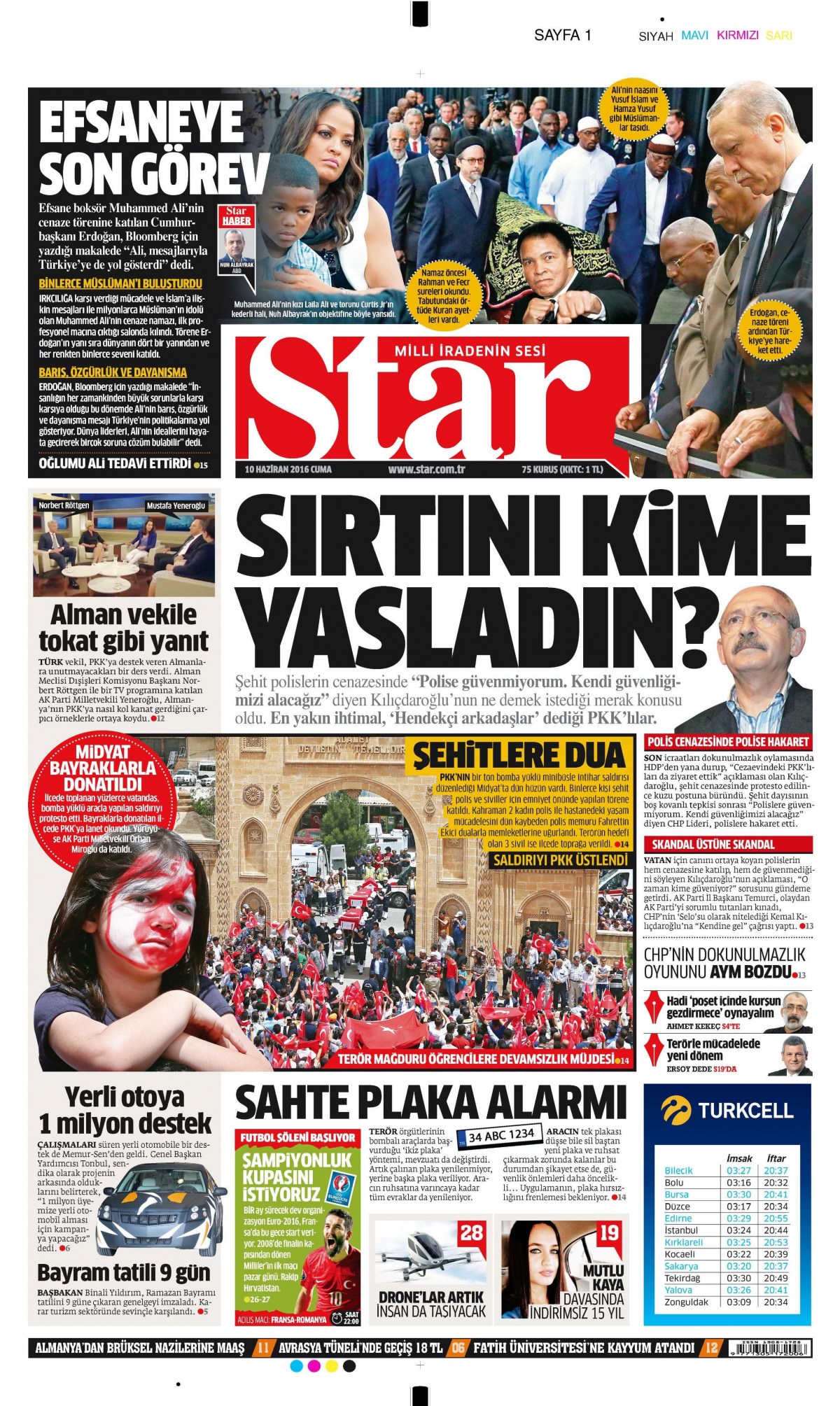 10 Haziran 2016 gazete manşetleri - 7