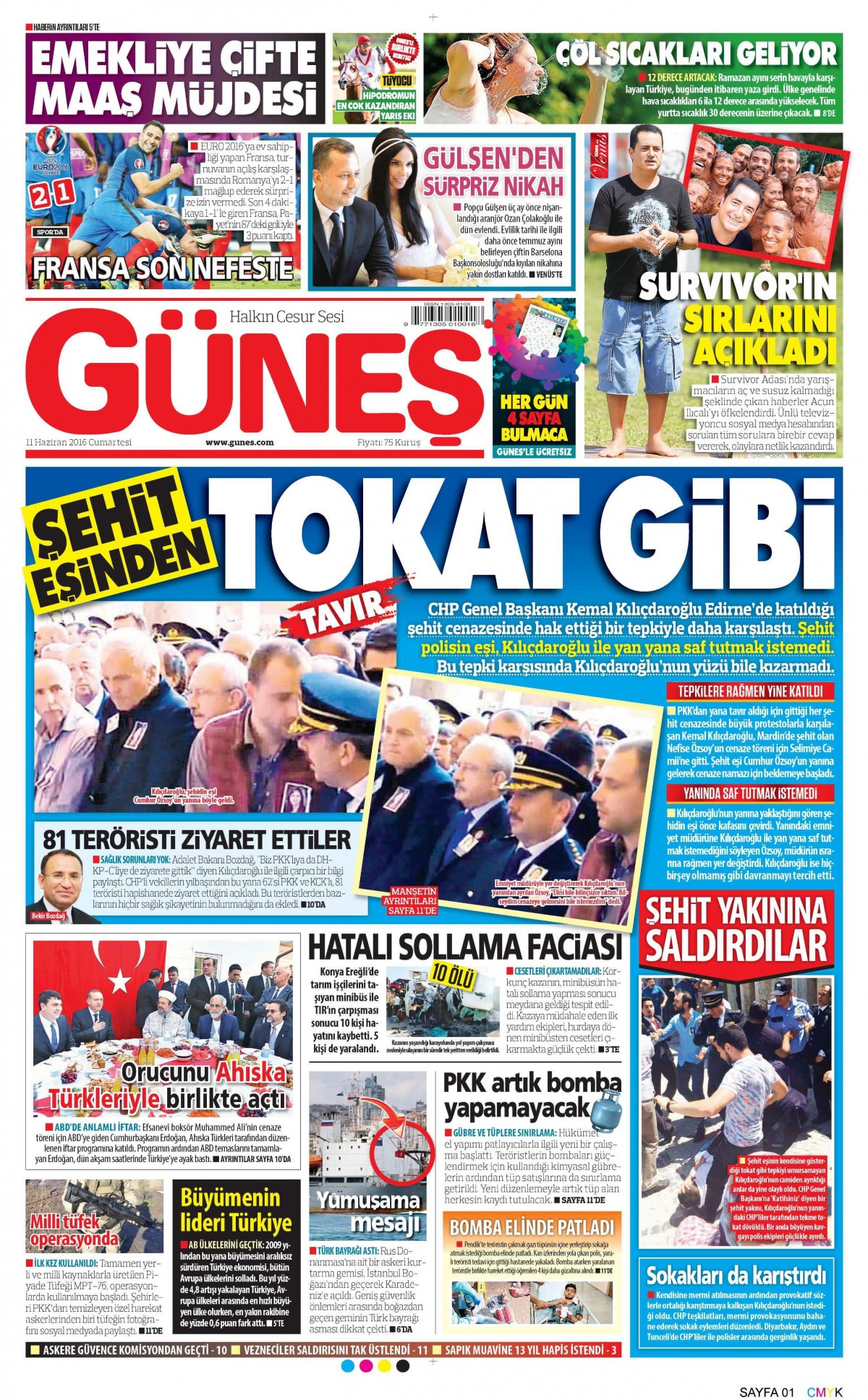 11 Haziran 2016 gazete manşetleri - 745